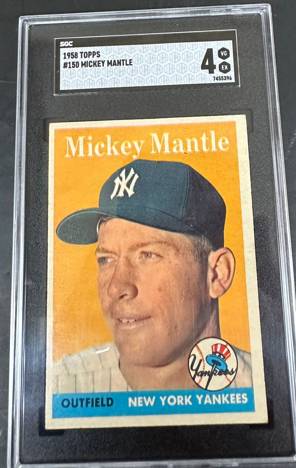 1958 Topps #150 Mickey Mantle SGC 4