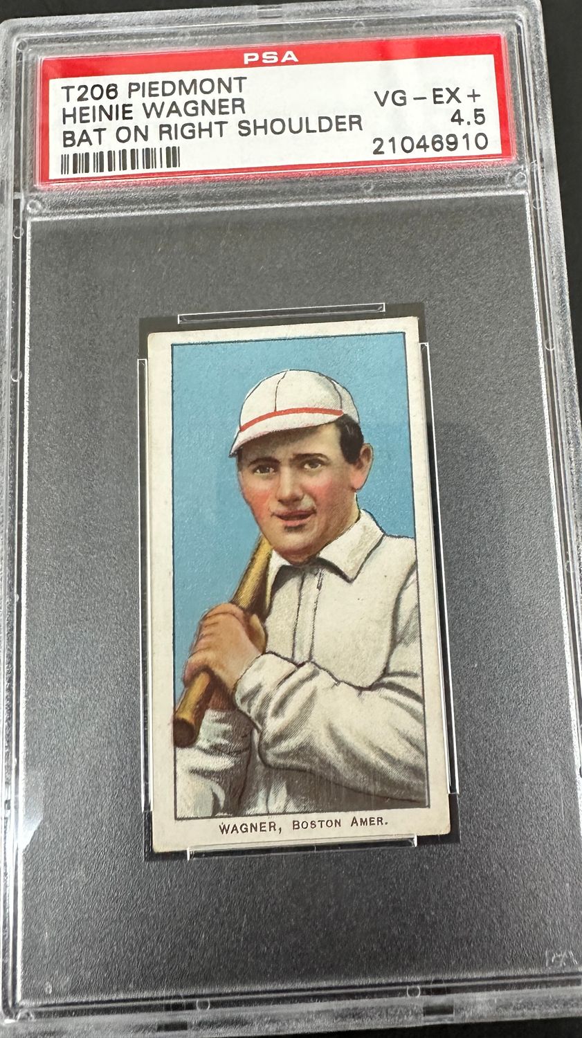 1909 T206 Sweet Caporal Heinie Wagner Bat on right shoulder PSA 4.5