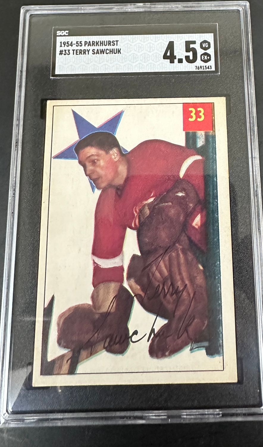 1954 Parkhurst #33 Terry Sawchuk SGC 4.5