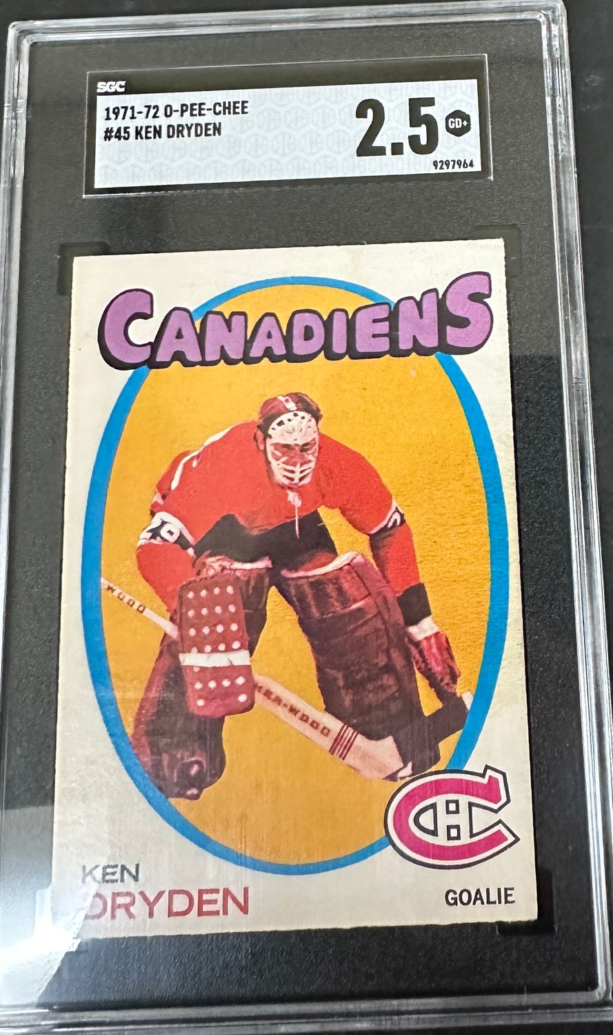 1971 Opeechee #45 Ken Dryden rookie SGC 2.5