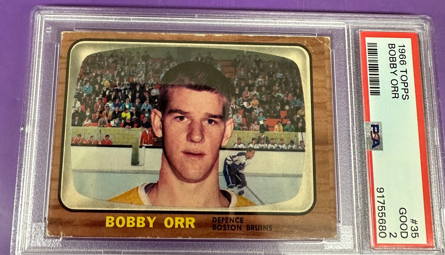 1966 Topps #35 Bobby Orr rookie PSA 2