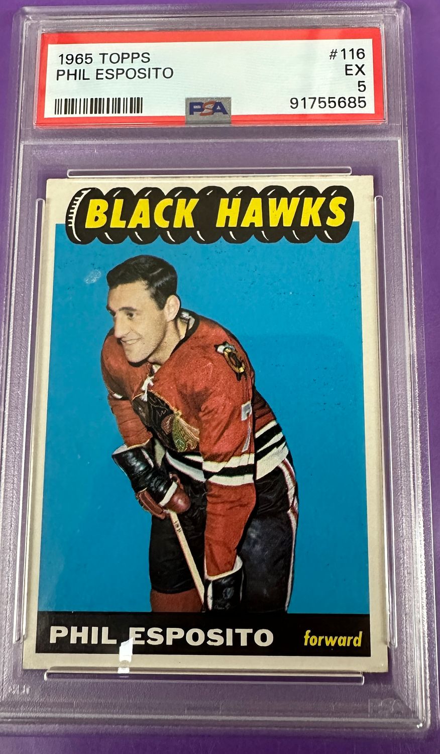 1965 Topps #116 Phil Esposito rookie PSA 5
