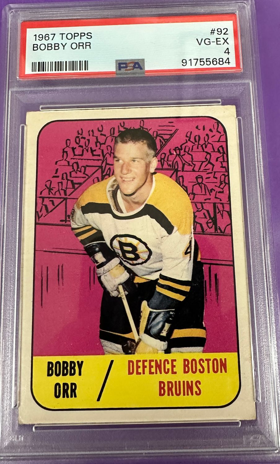 1967/68 Topps #92 Bobby Orr PSA 4