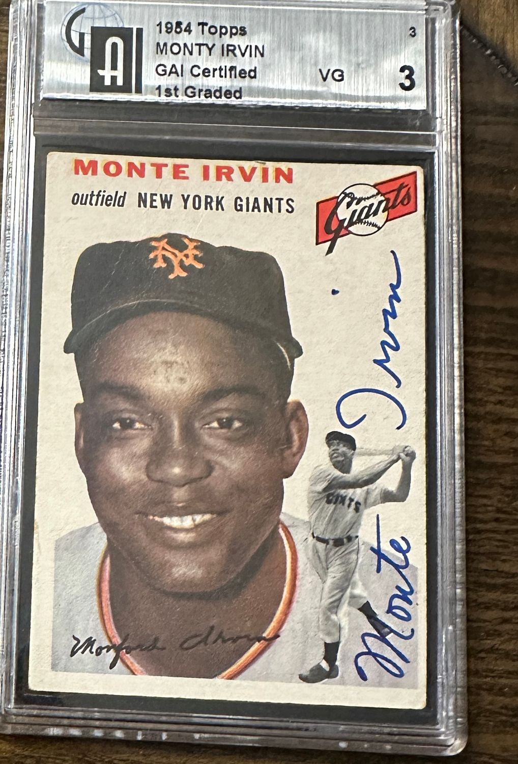 1954 Topps Monte Irvin Signed card GAI Authenticated