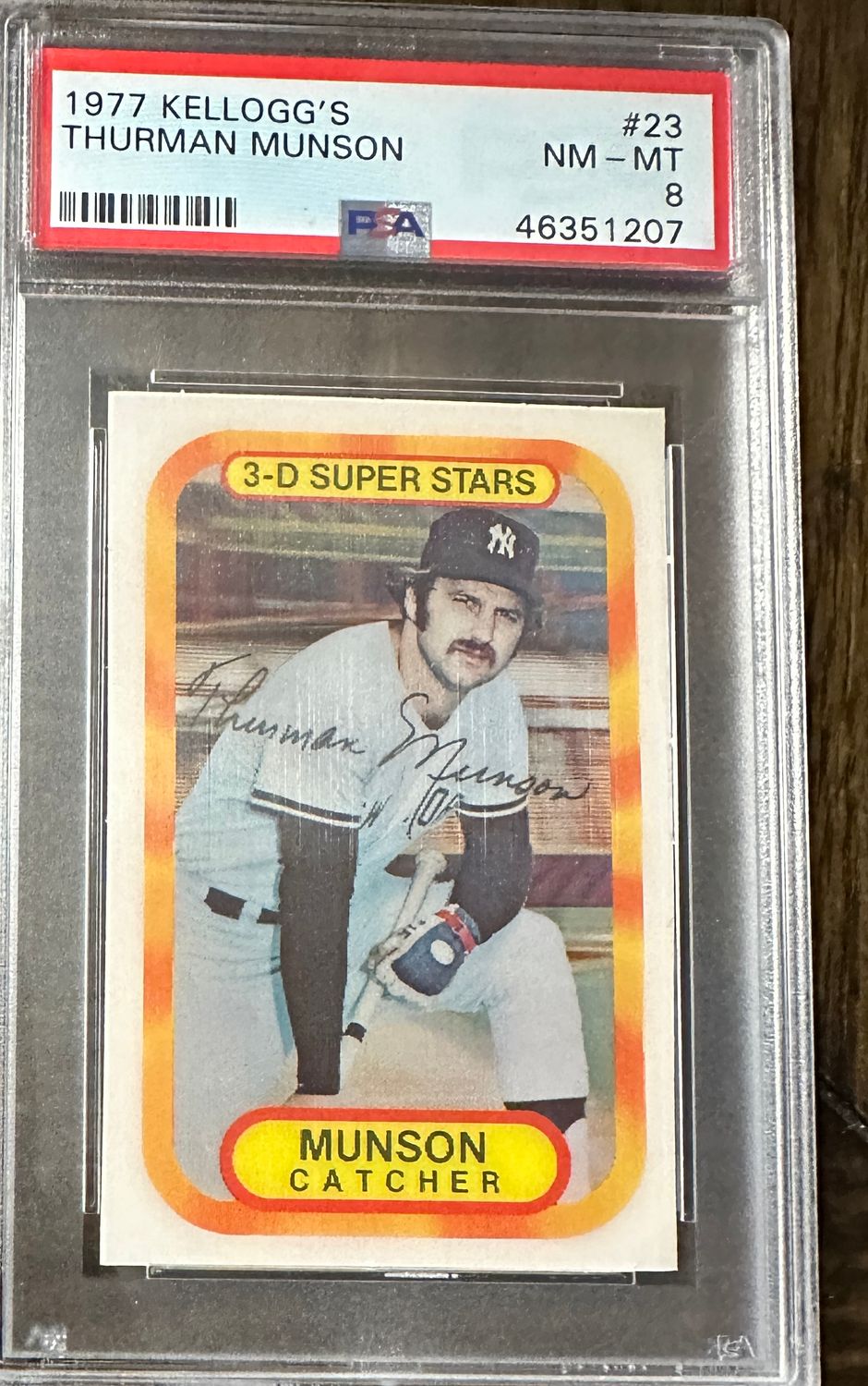 1977 Kelloggs #23 Thurman Munson PSA 8