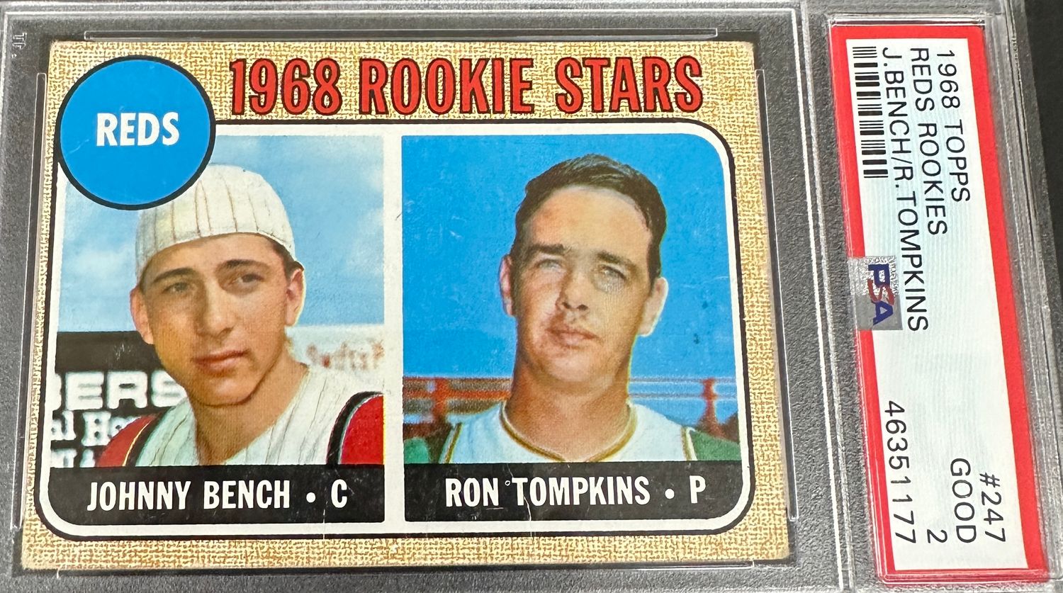 1968 Topps #247 Johnny Bench rookie PSA 2 Nicer!