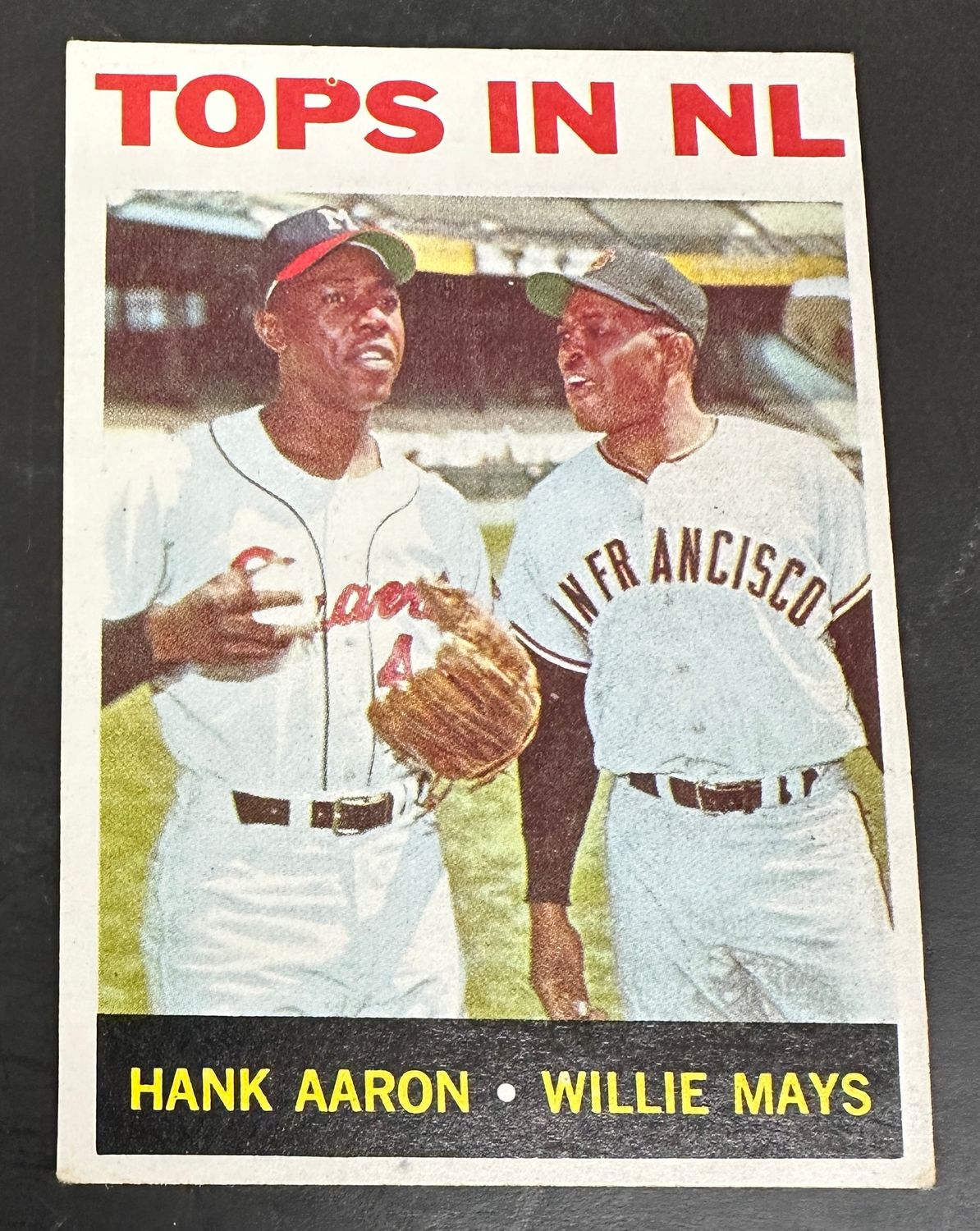 1964 Topps Tops In NL Aaron Mays Ex+