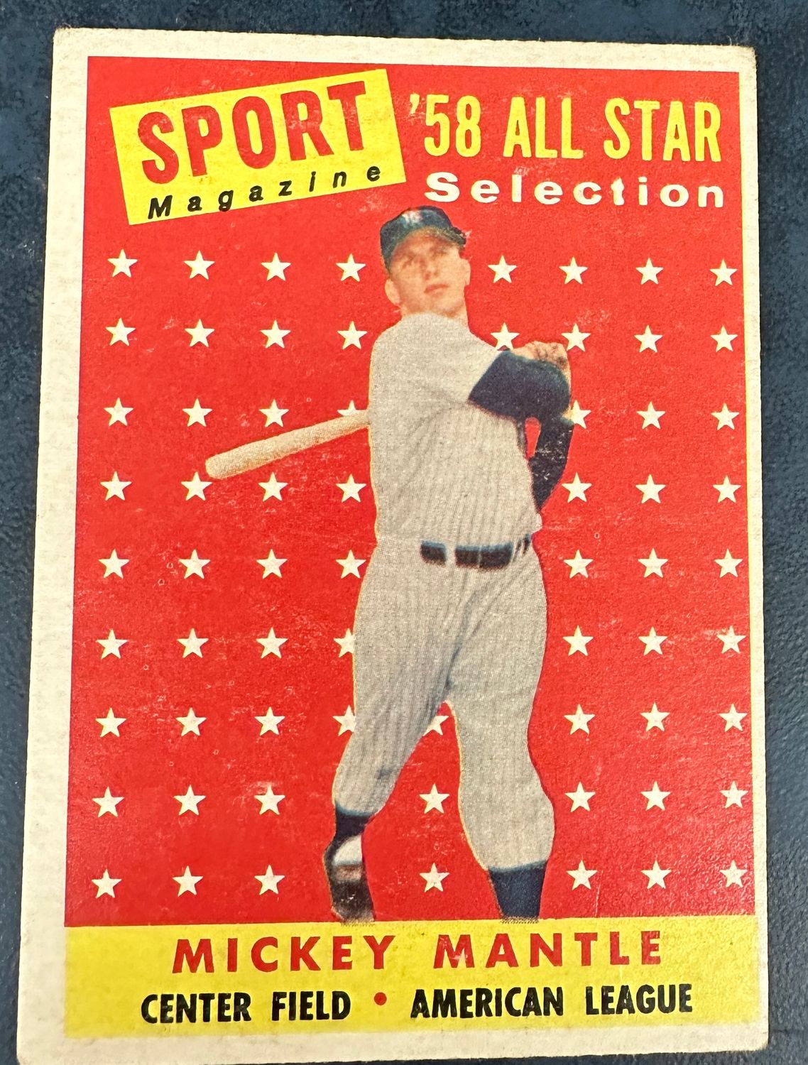 1958 Topps #487 Mickey Mantle All Star VG/EX list $500