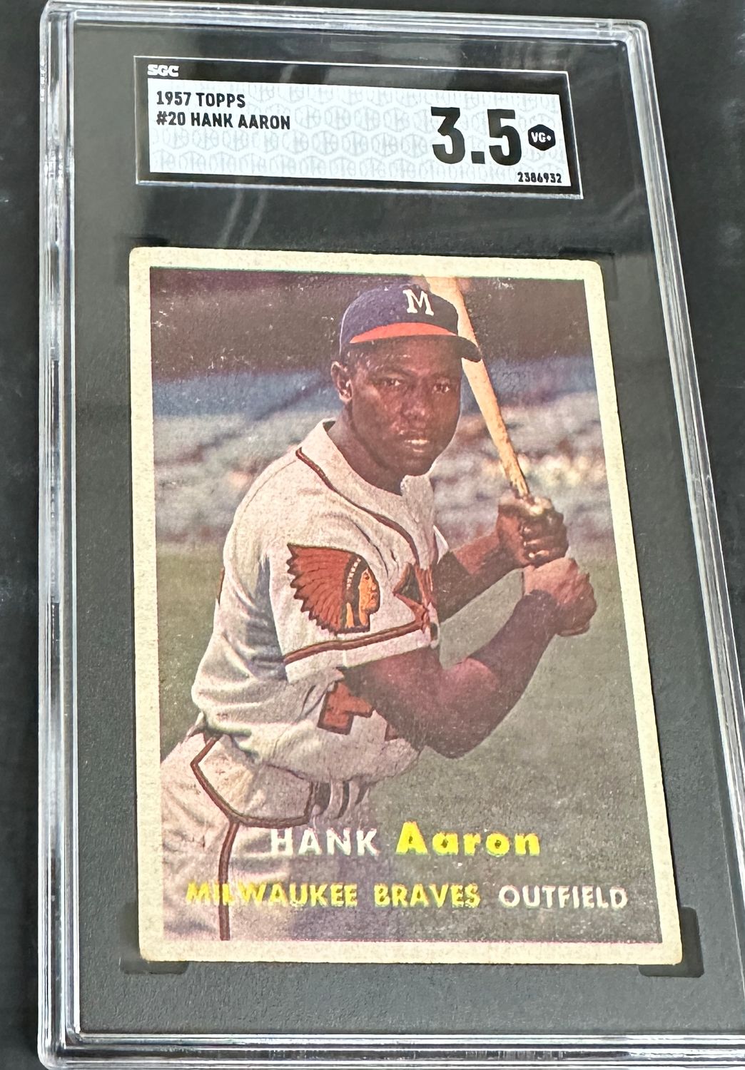 1957 Topps #20 Hank Aaron SGC 3.5