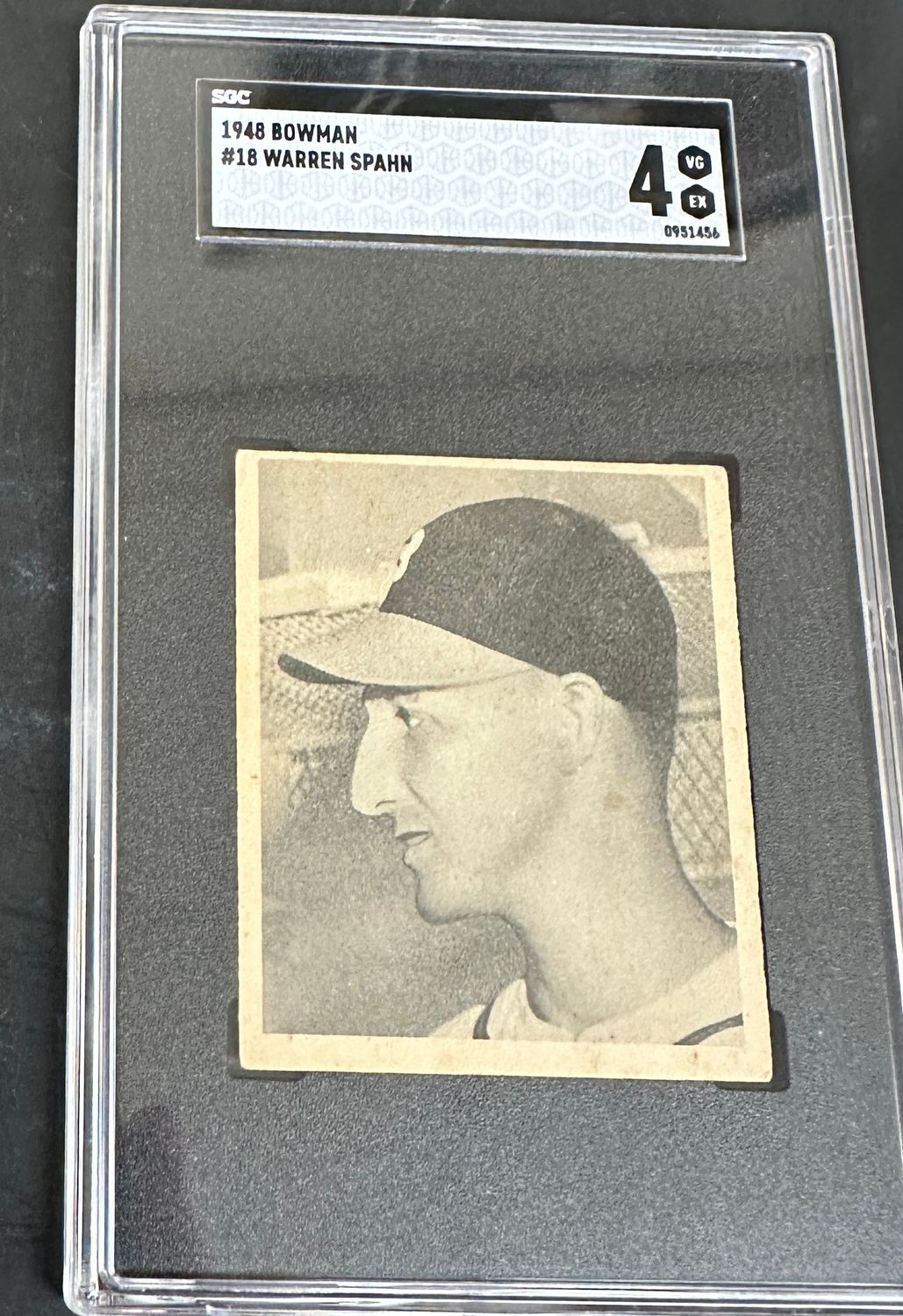 1948 Bowman #18 Warren Spahn rookie SGC 4
