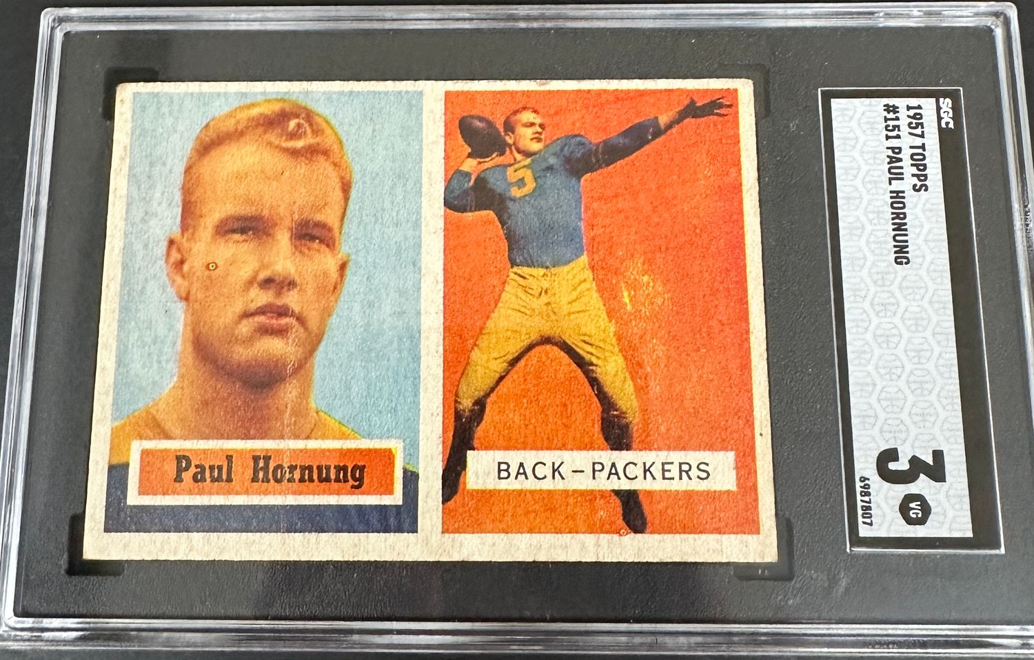 1957 Topps #151 Paul Hornung rookie SGC 3