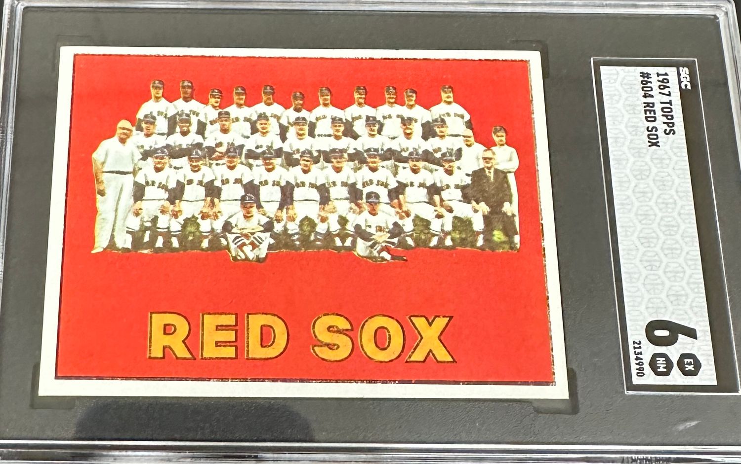 1967 Topps #604 Red Sox Team Card SGC 6