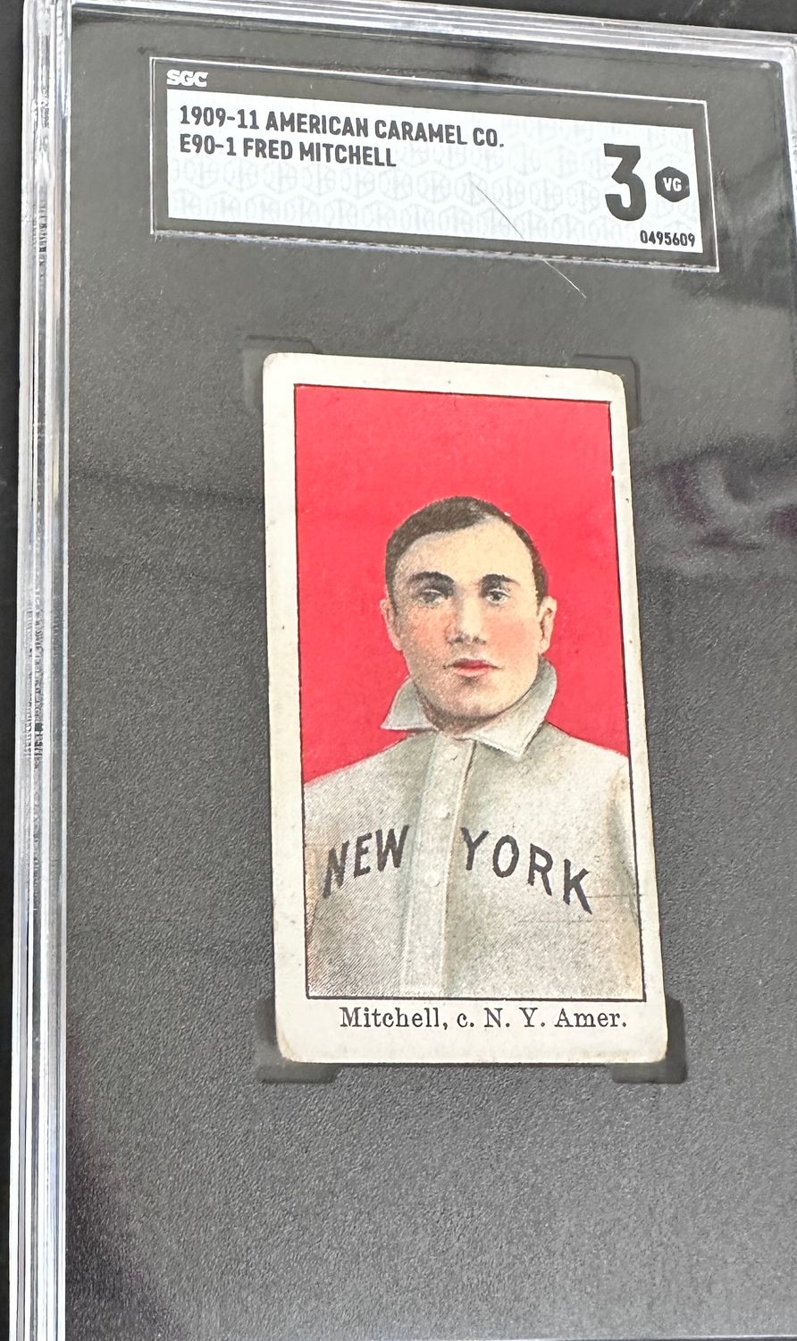 1909 American Caramel E90-91 Fred Mitchell SGC 3