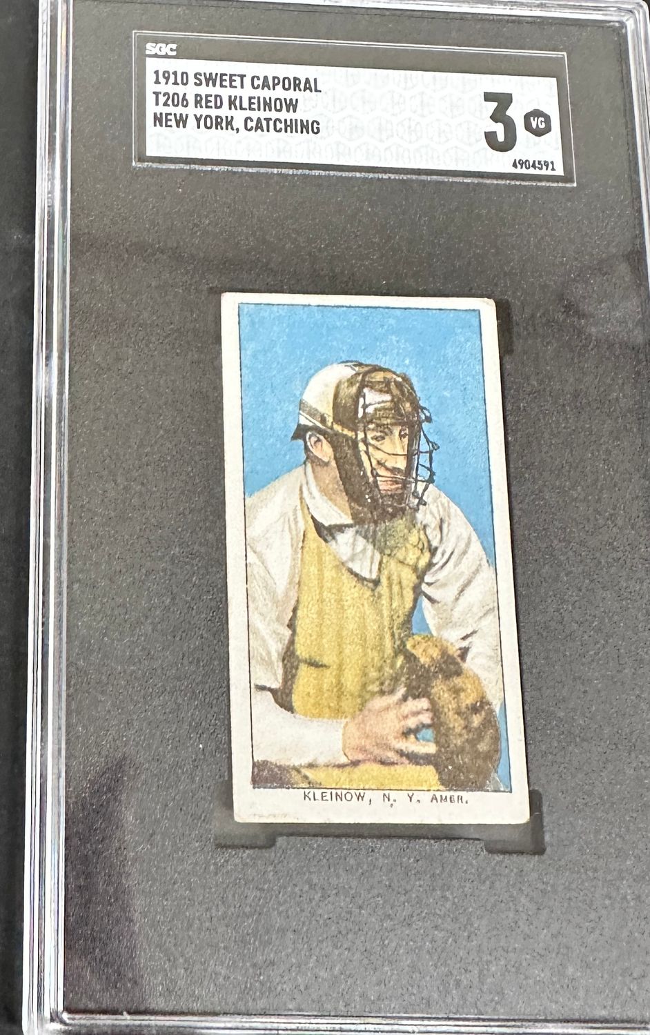 1910 Sweet Caporal T206 Red Kleinow NY Catching SGC 3
