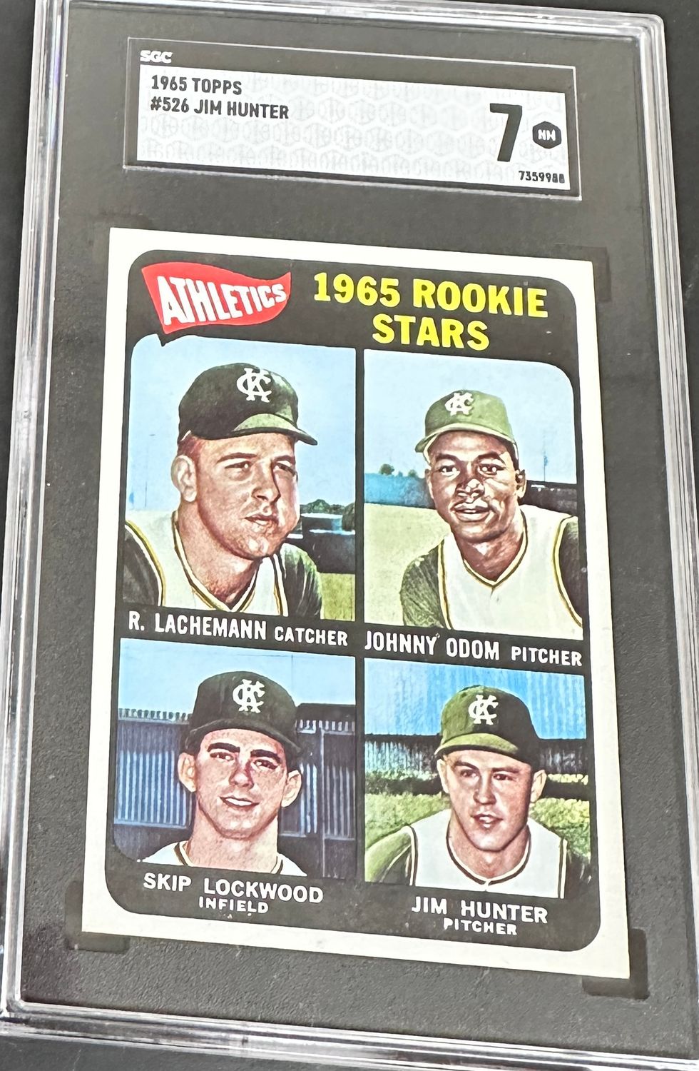 1965 Topps #526 Jim Catfish Hunter rookie SGC 7