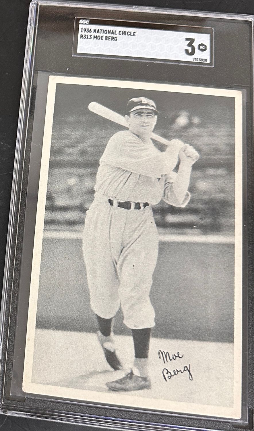 1936 National Chicle R313 Moe Berg SGC 3