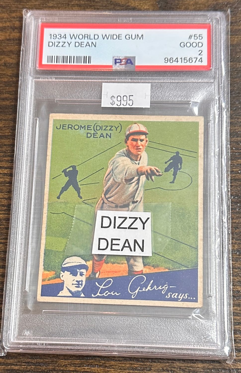 1934 Goudey #55 Dizzy Dean PSA 2 (Much Nicer)