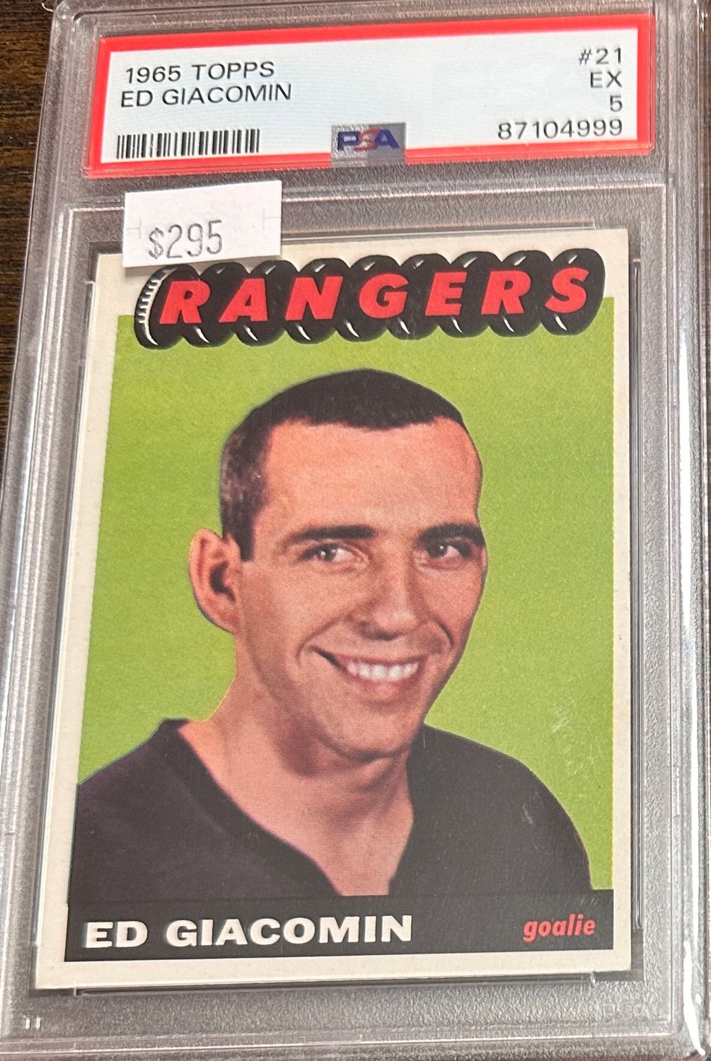 1965 Topps #21 Ed Giacomin rookie PSA 5