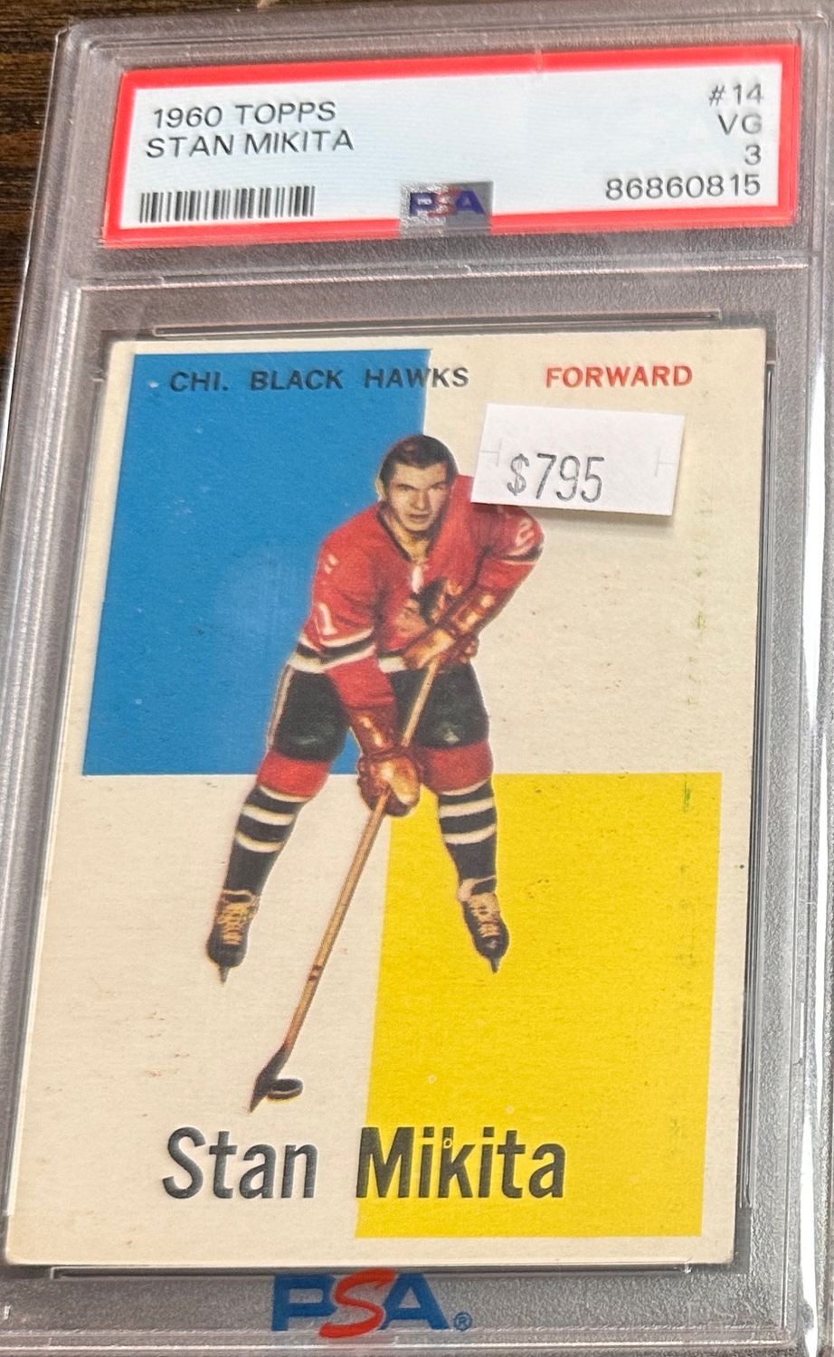1960 Topps #14 Stan Mikita rookie PSA 3