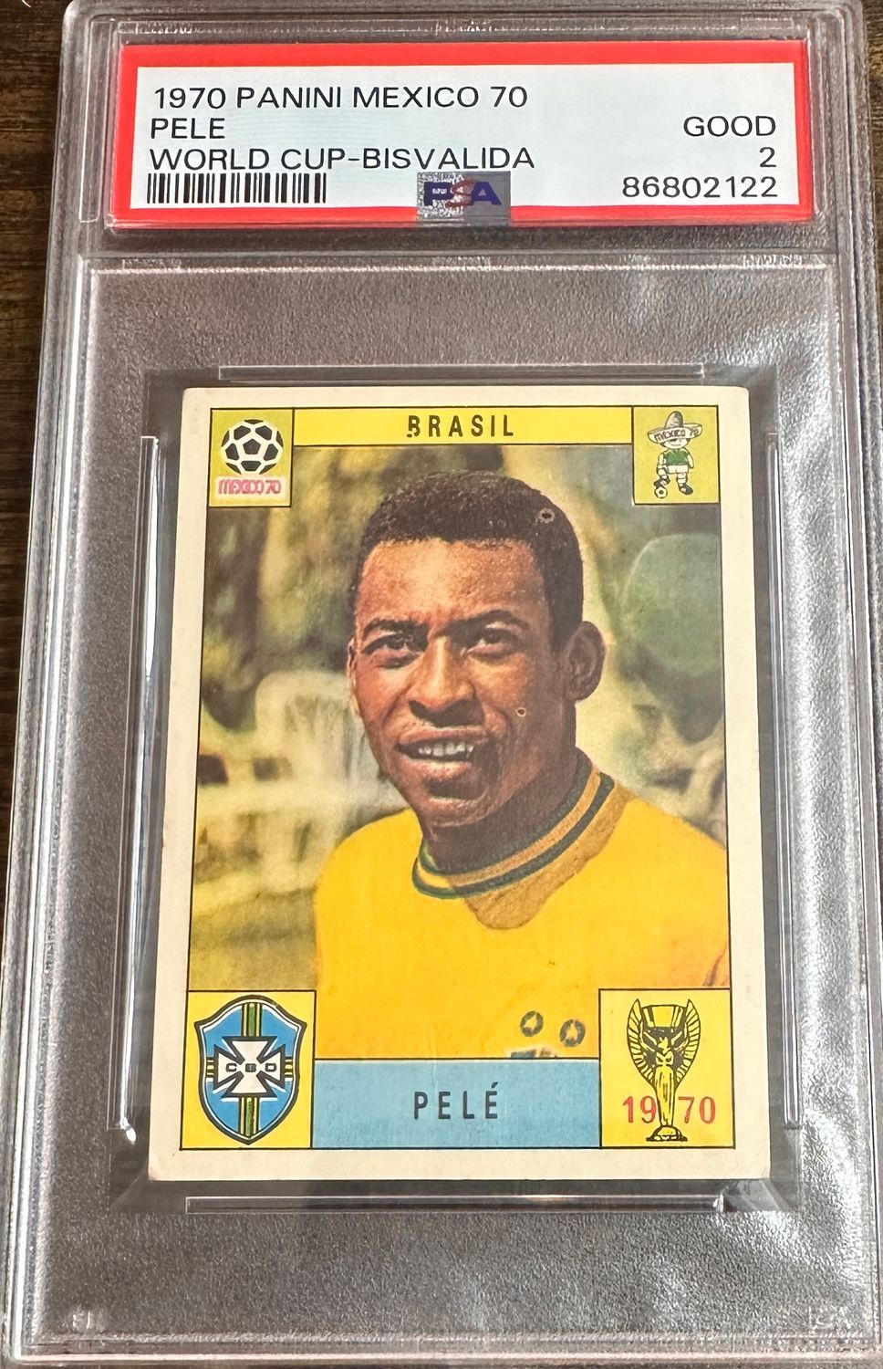 1970 Panini Mexico Pele World Cup Bisvalida PSA 2