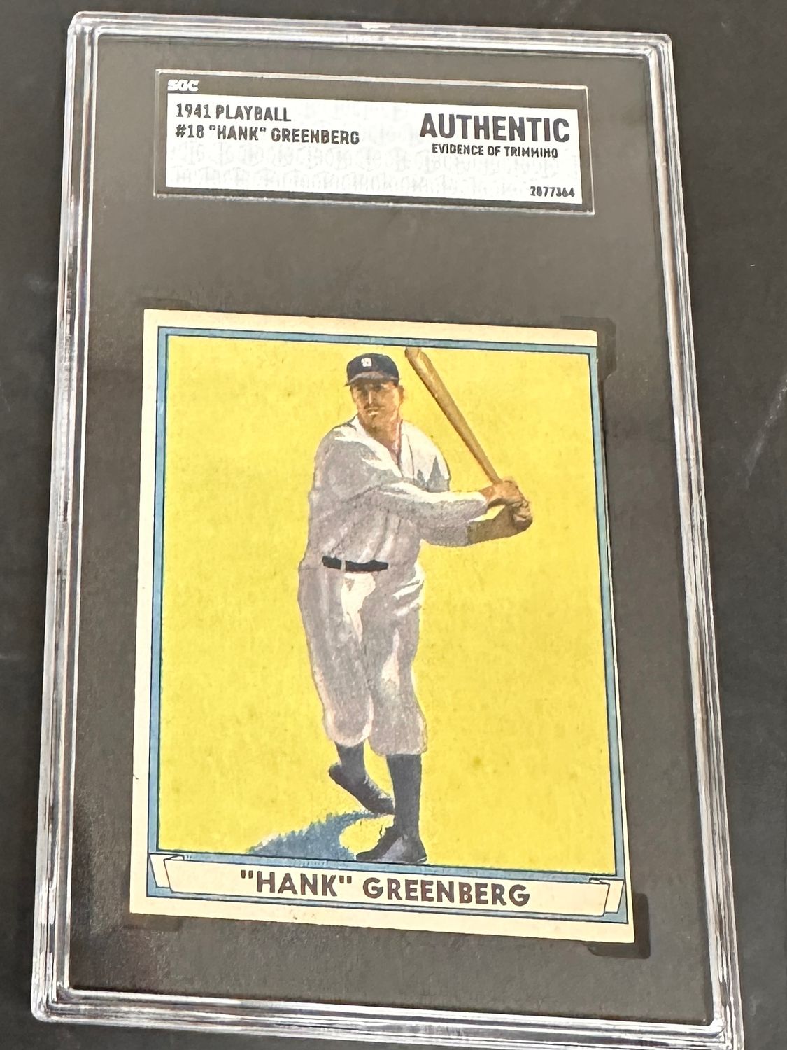 1941 Playball #18 Hank Greenberg SGC Authentic