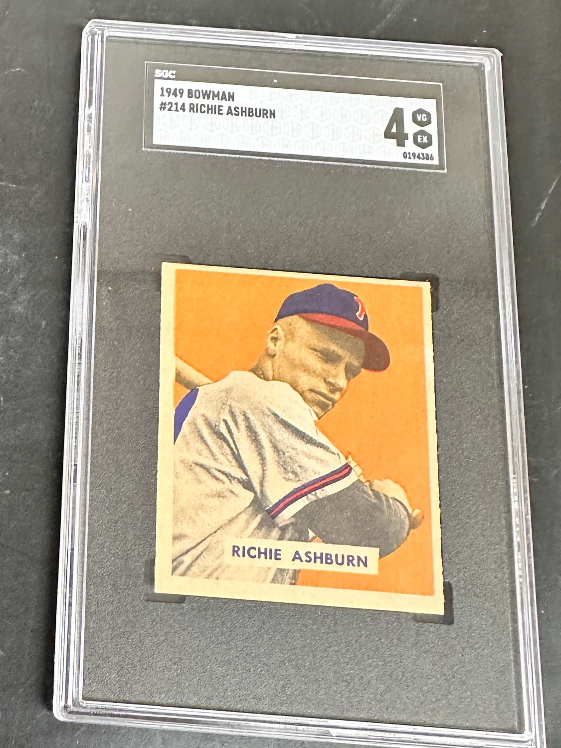 1949 Bowman #214 Richie Ashburn rookie SGC 4