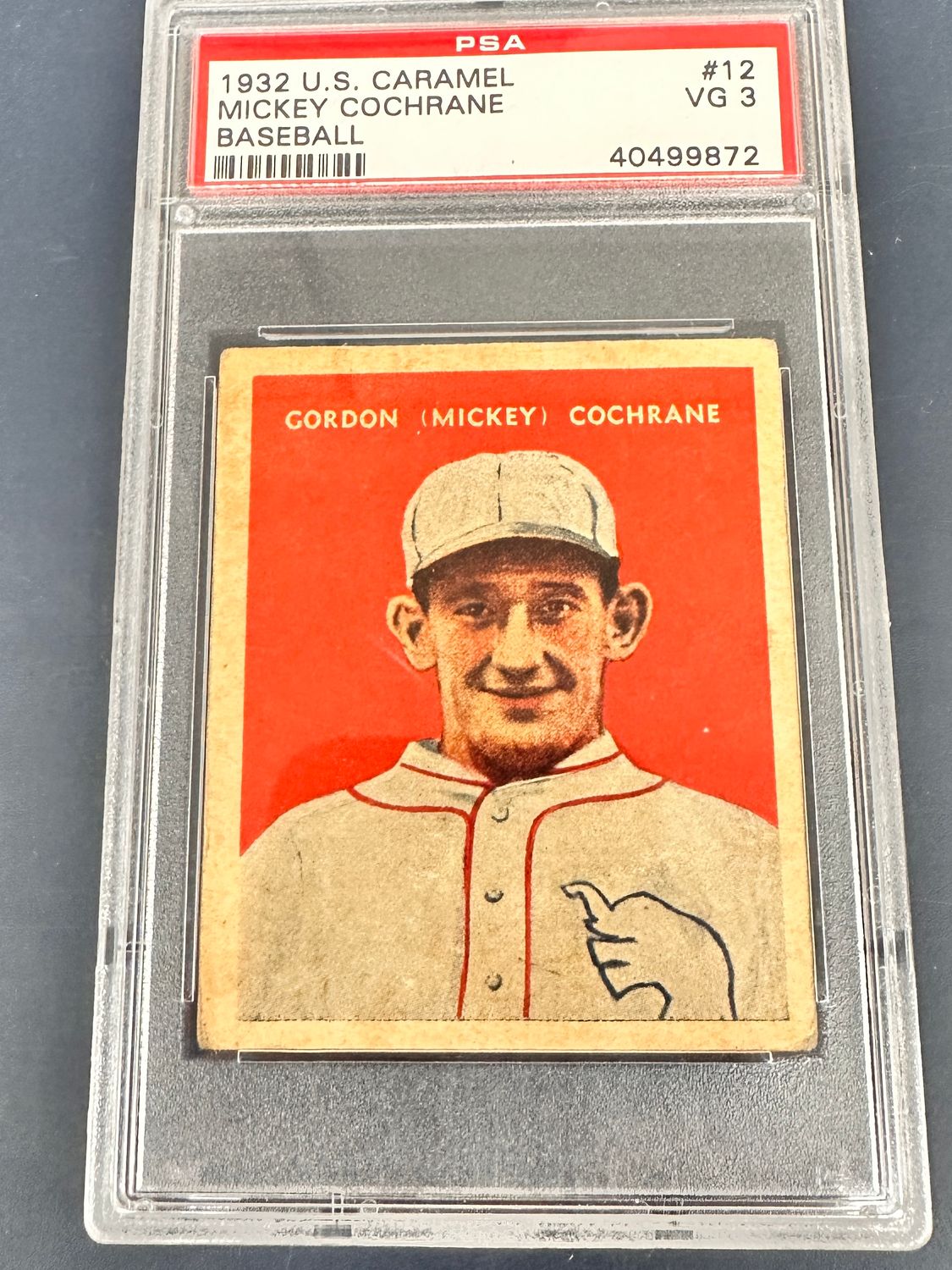 1932 U.S. Carmel #12 Mickey Cochrane PSA 3
