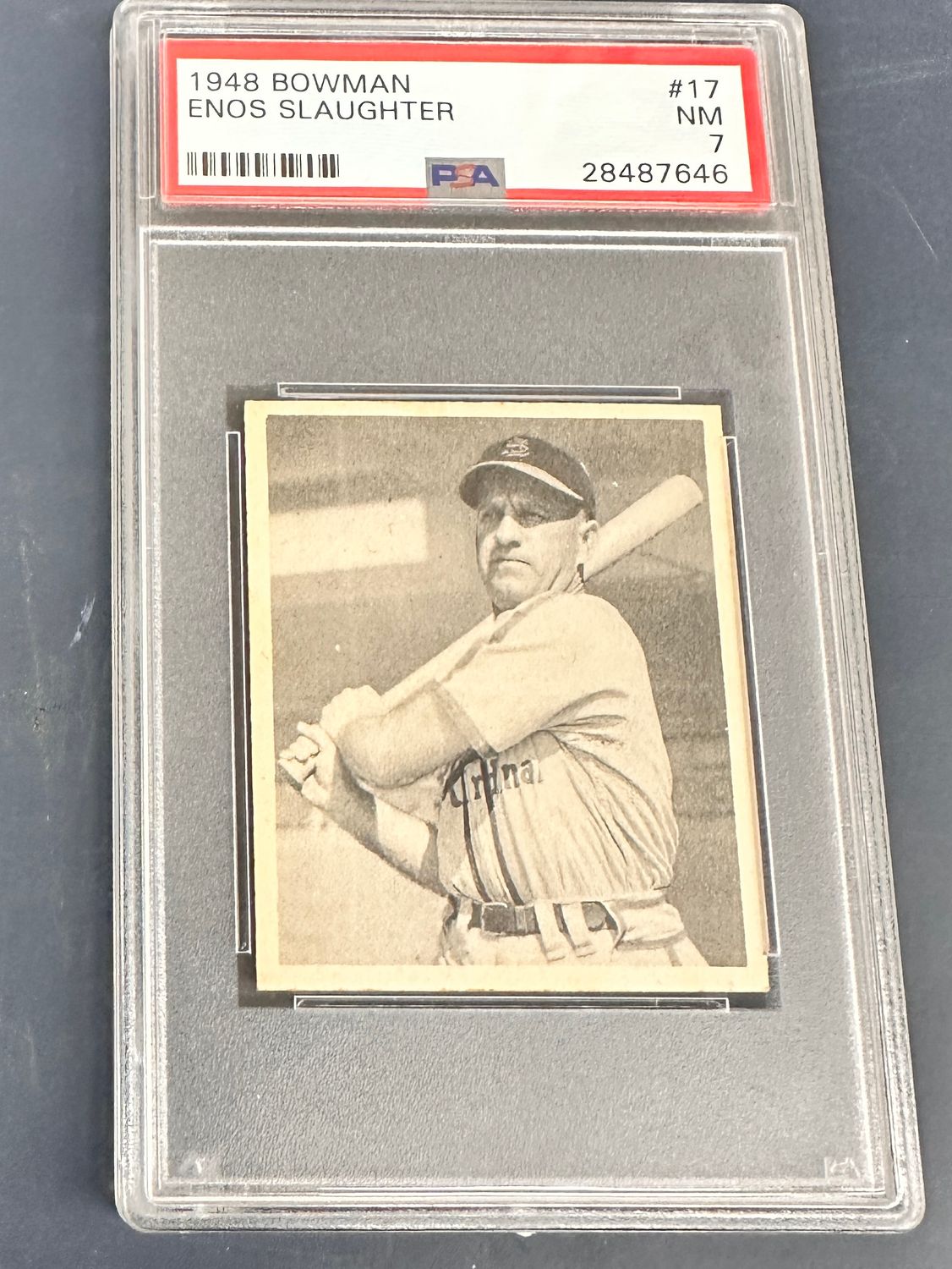 1948 Bowman #17 Enos Slaughter rookie PSA 7