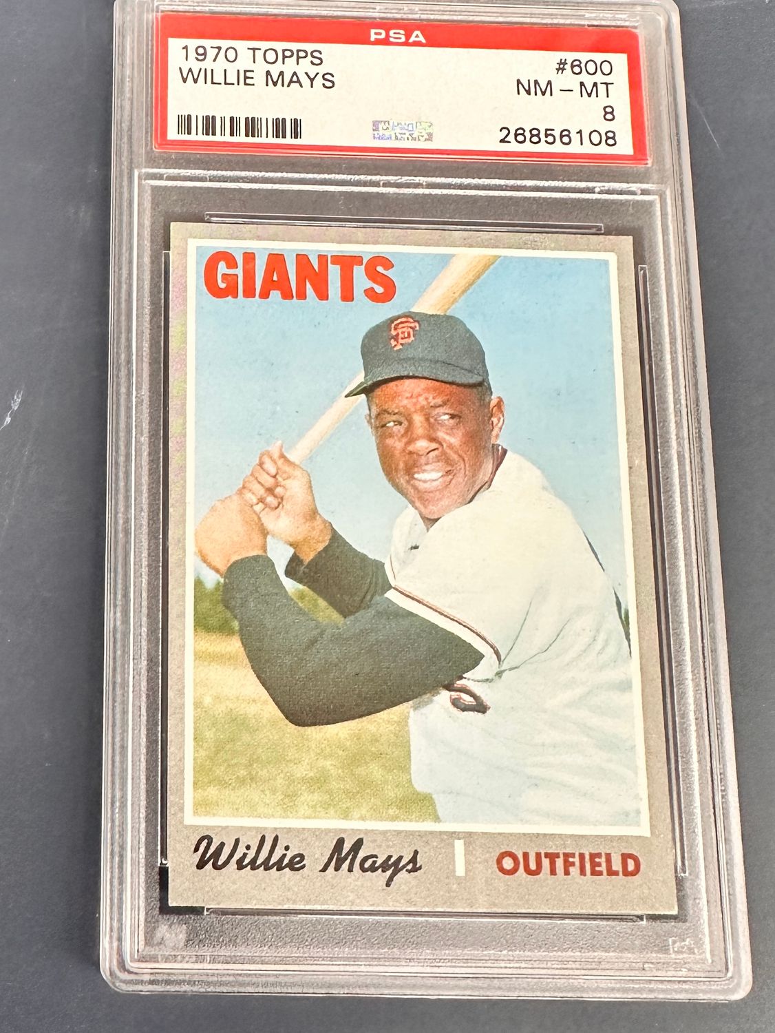 1970 Topps #600 Willie Mays PSA 8