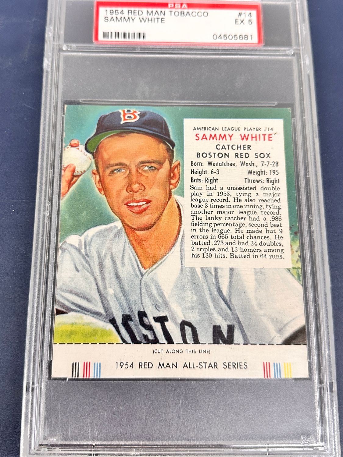 1954 Red Man #AL14 Sammy White PSA 5