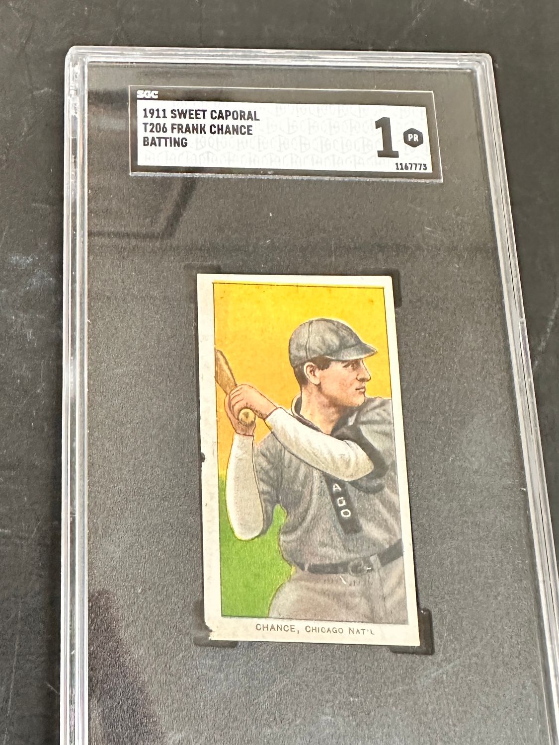 191 T206 Sweet Caporal Frank Chance Batting SGC 1