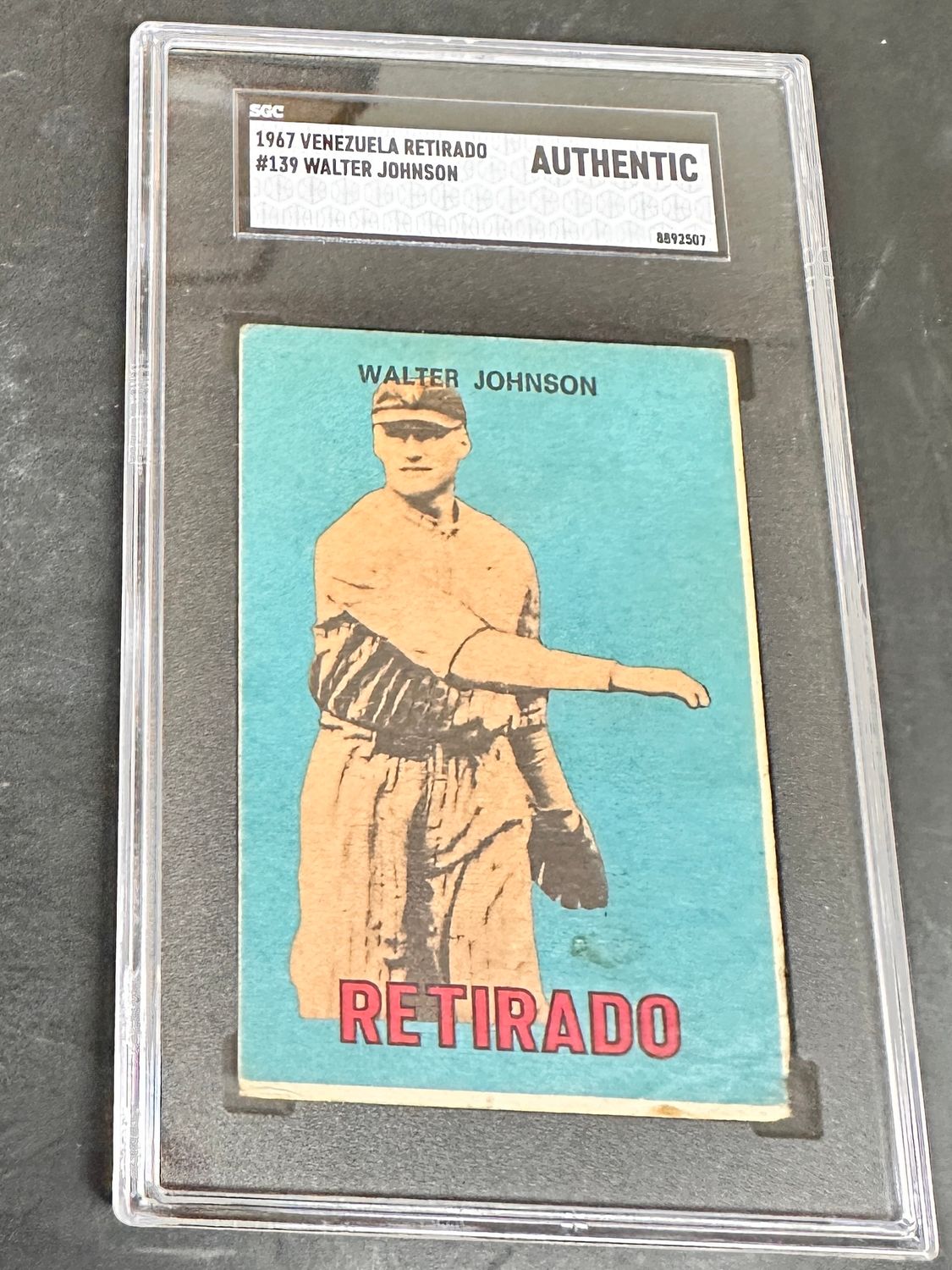 1967 Topps Venezuelan #139 Walter Johnson SGC Authentic
