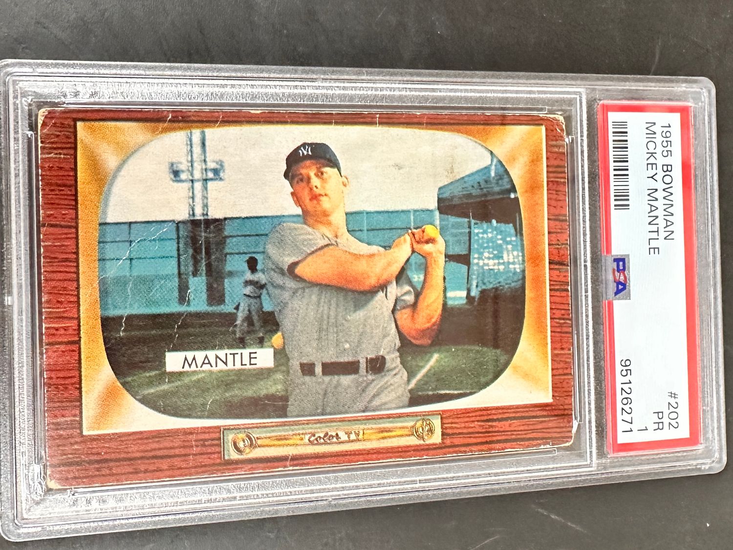 1955 Bowman #202 Mickey Mantle PSA 1