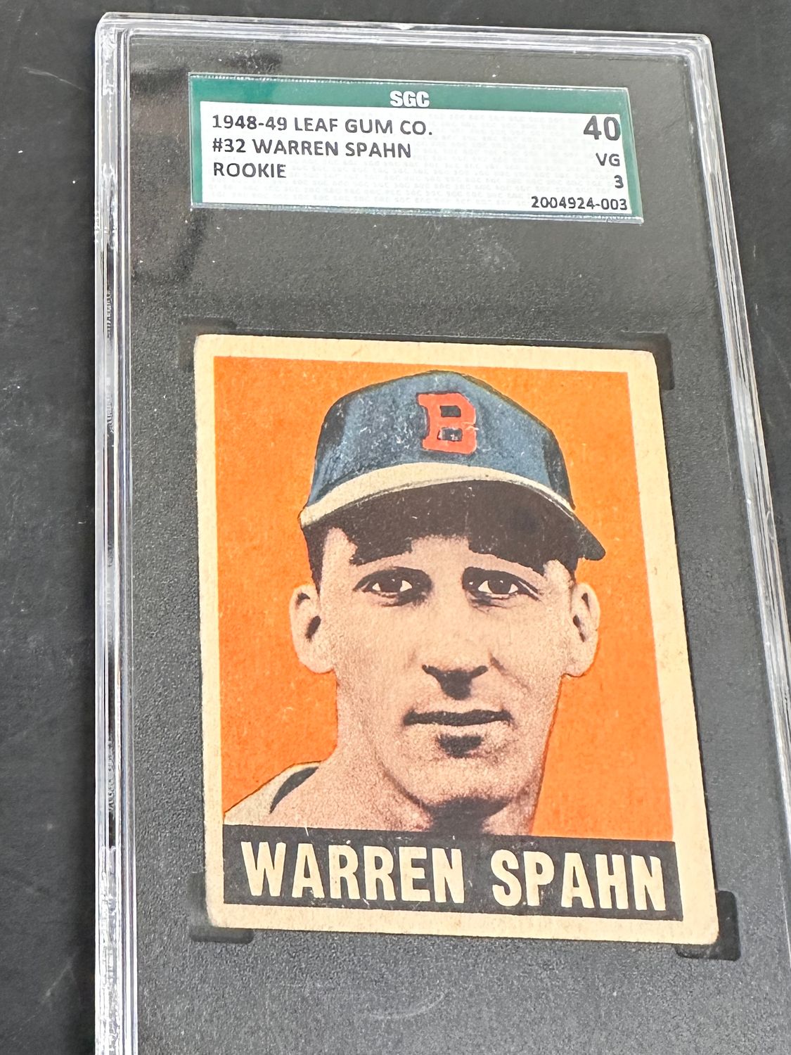 1948 Leaf #32 Warren Spahn rookie SGC 3