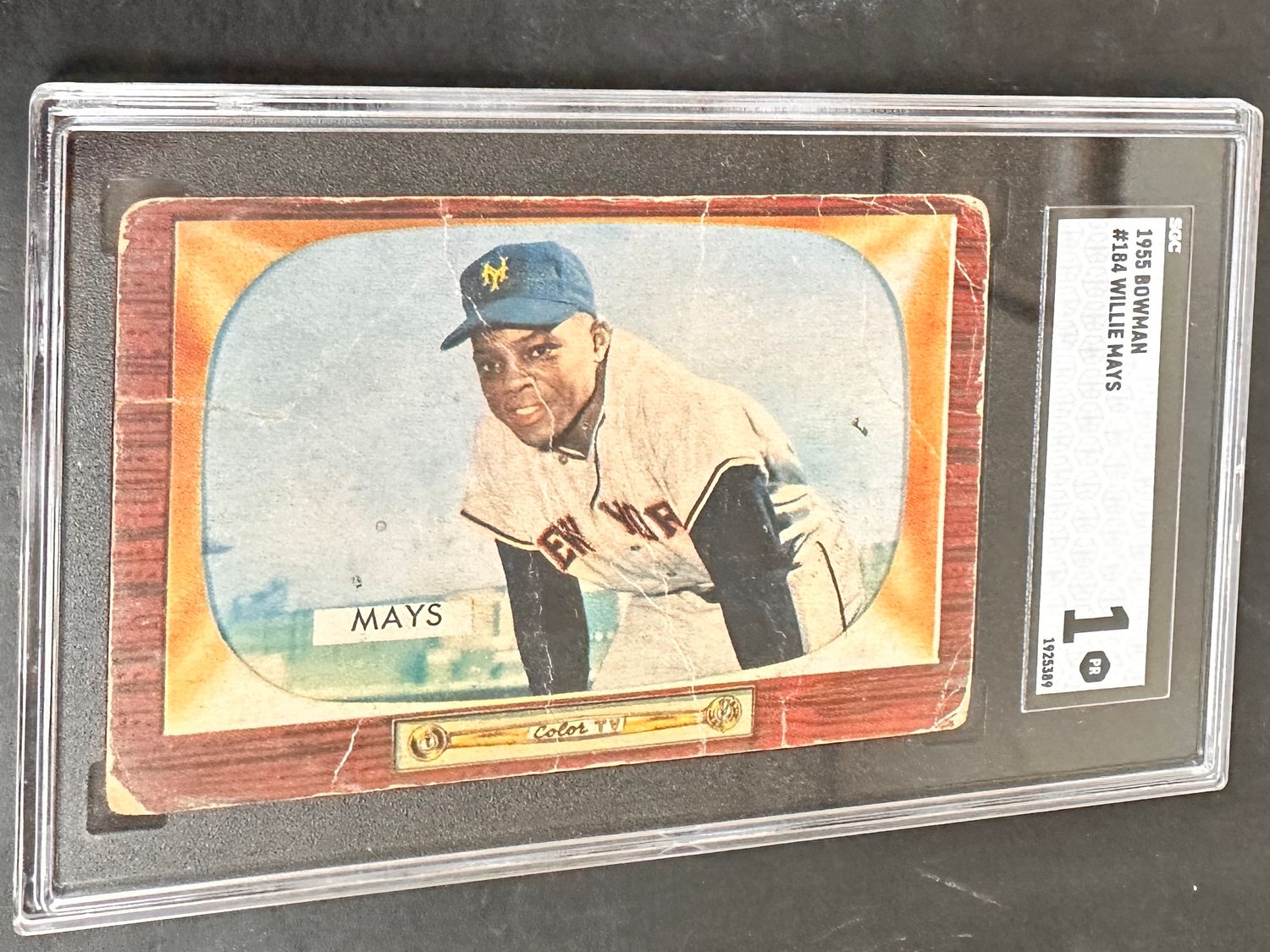 1955 Bowman #184 Willie Mays SGC 1