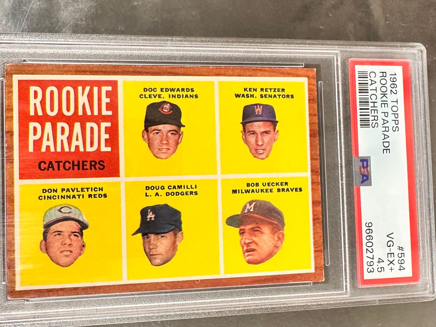 1962 Topps #594 Bob Uecker rookie PSA 4.5