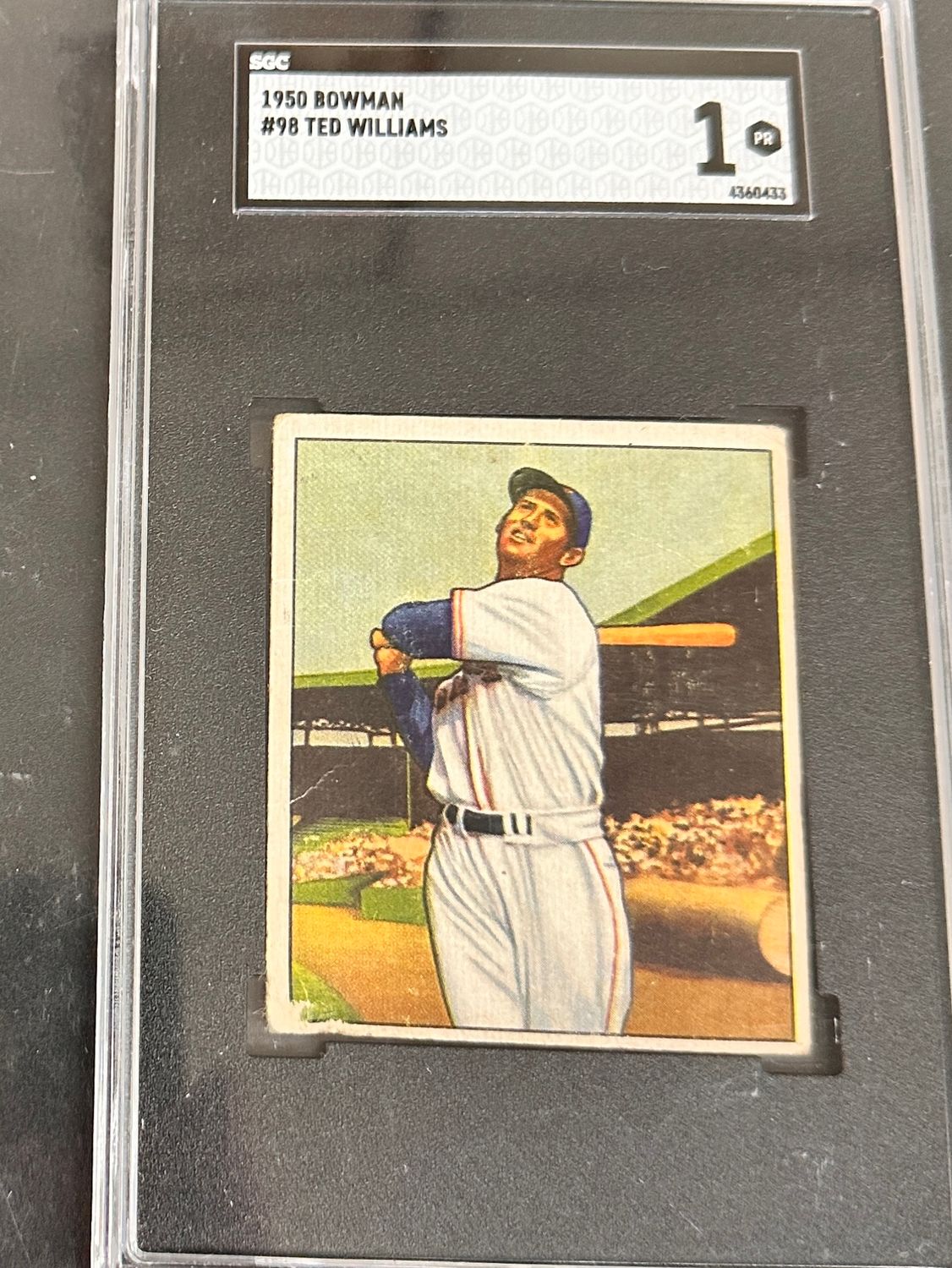 1950 Bowman #98 Ted Williams SGC 1 Nicer!