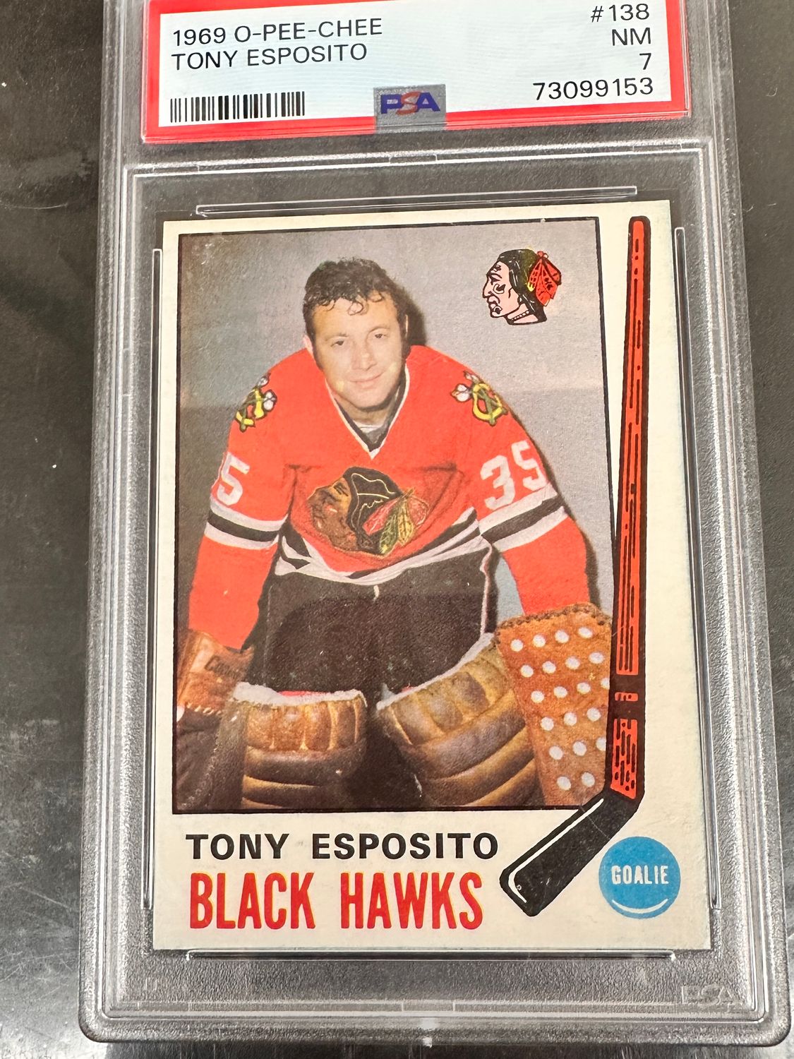 1969 Opeechee #138 Tony Esposito rookie PSA 7