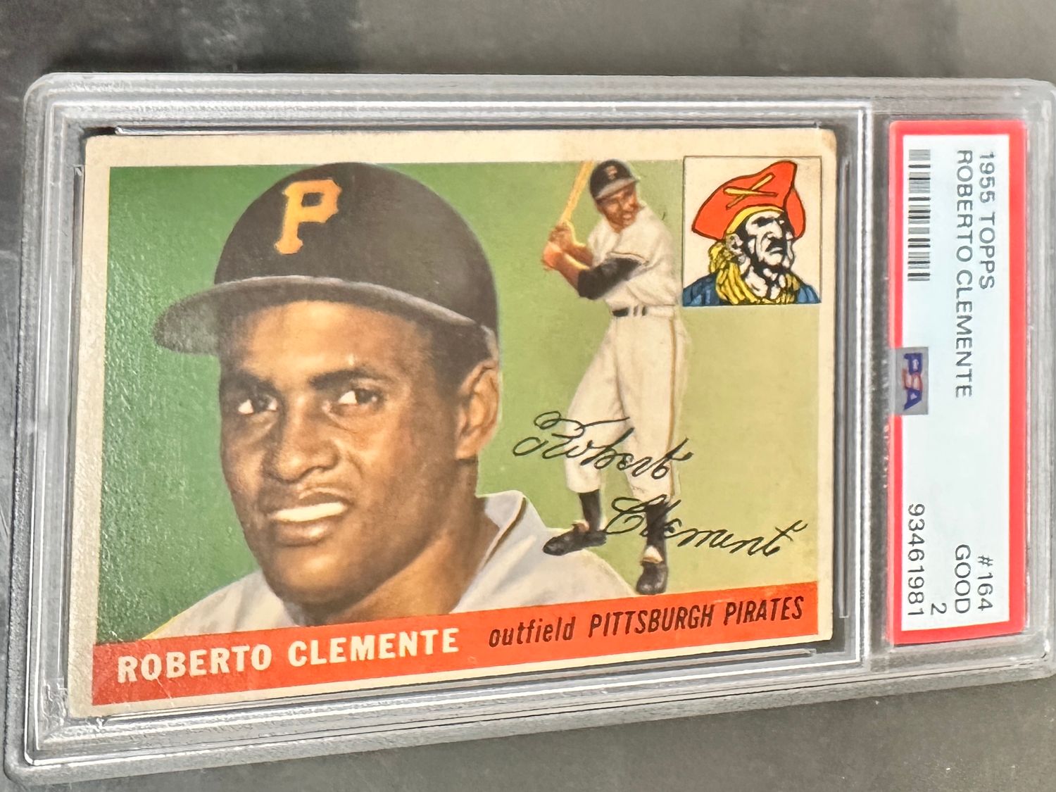 1955 Topps #164 Roberto Clemente rookie PSA 2