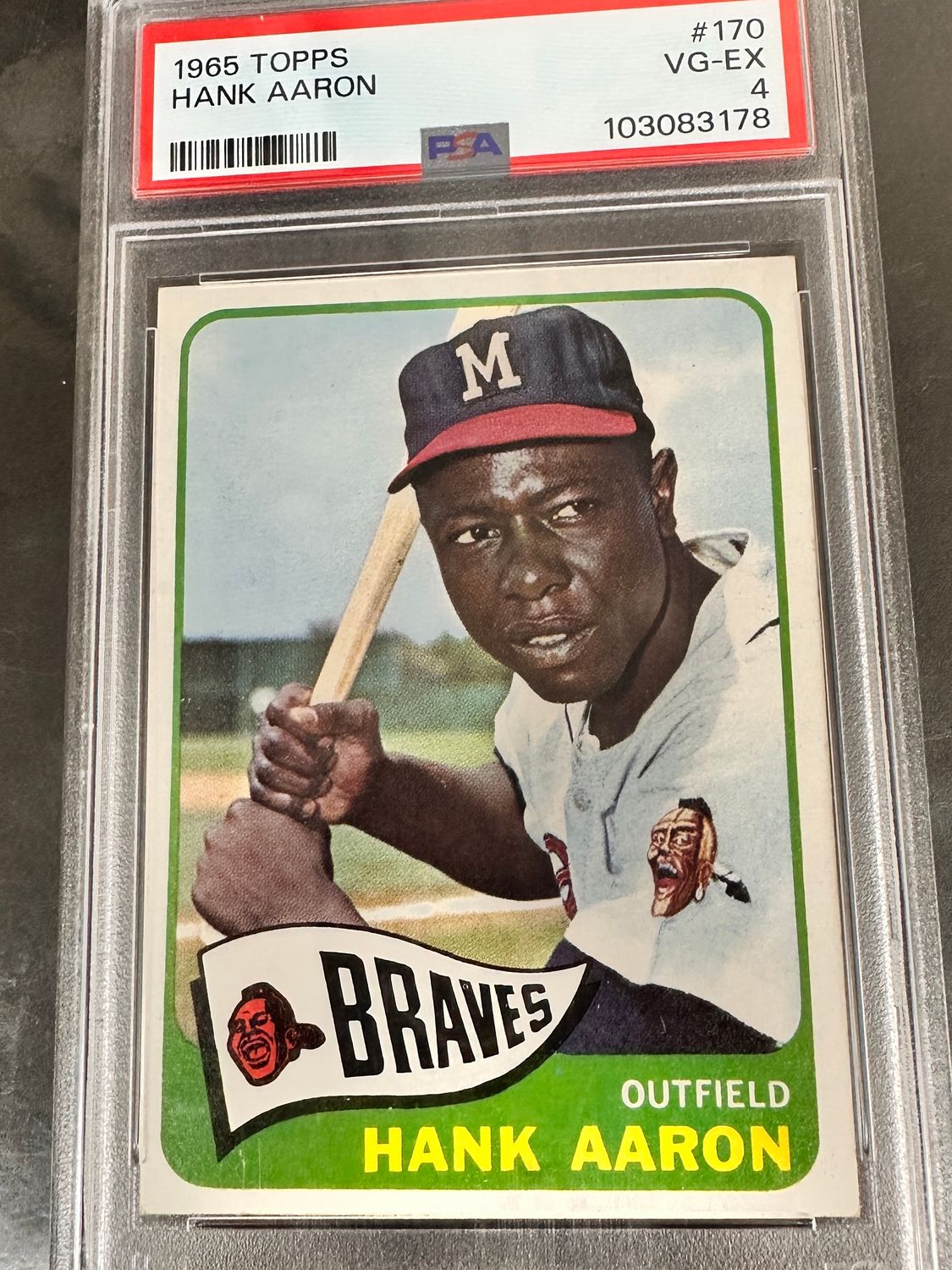 1965 Topps #170 Hank Aaron PSA 4