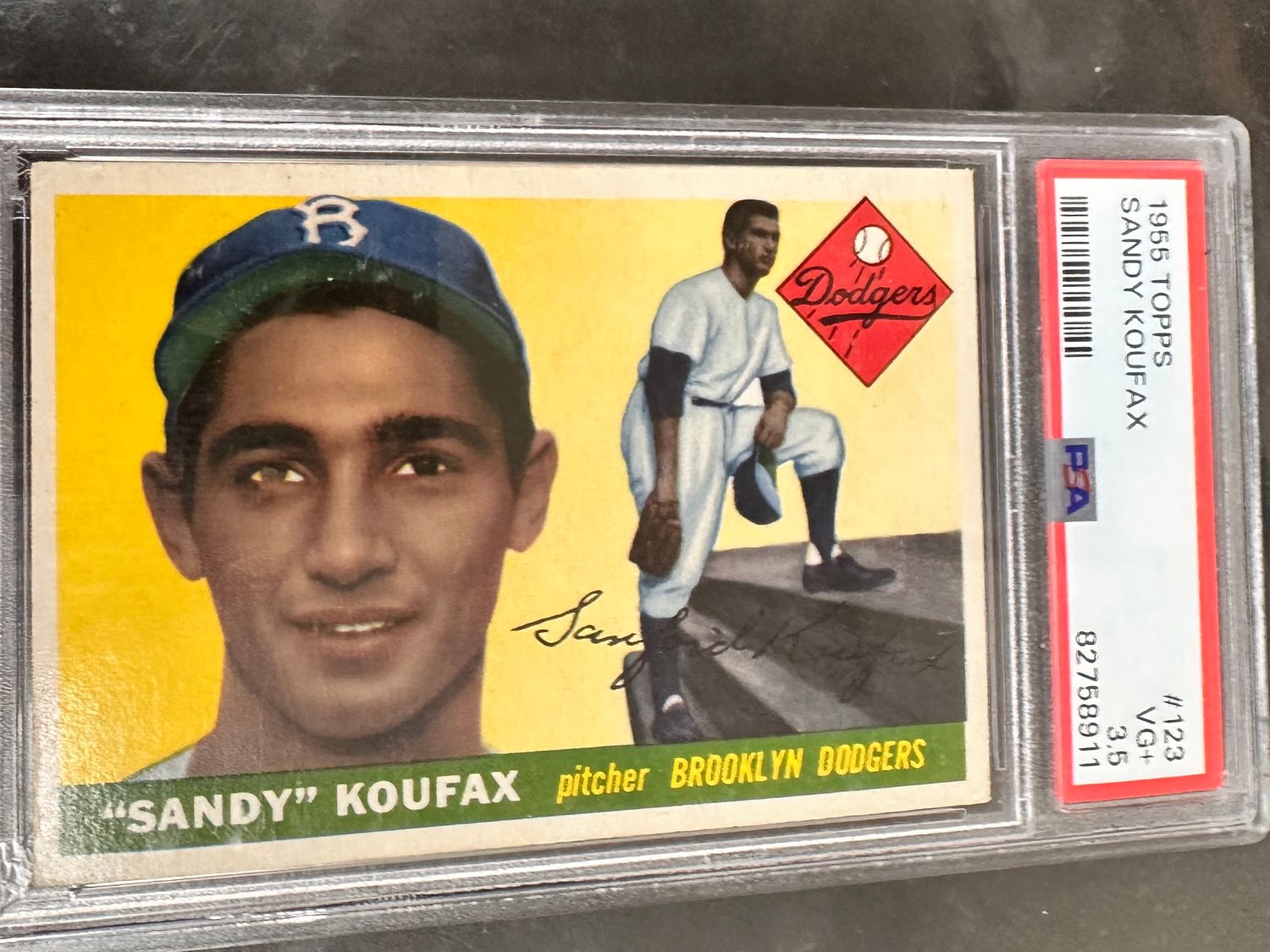 1955 Topps #123 Sandy Koufax rookie PSA 3.5 Well Centered!