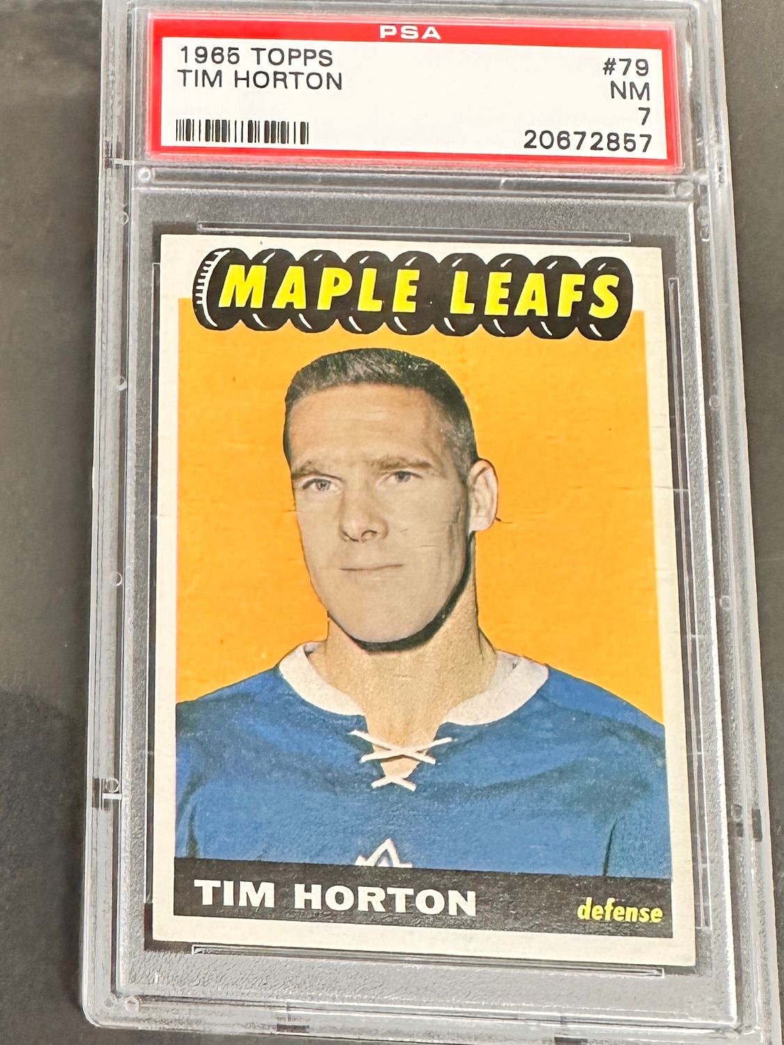 1965 Topps #79 Tim Horton PSA 7