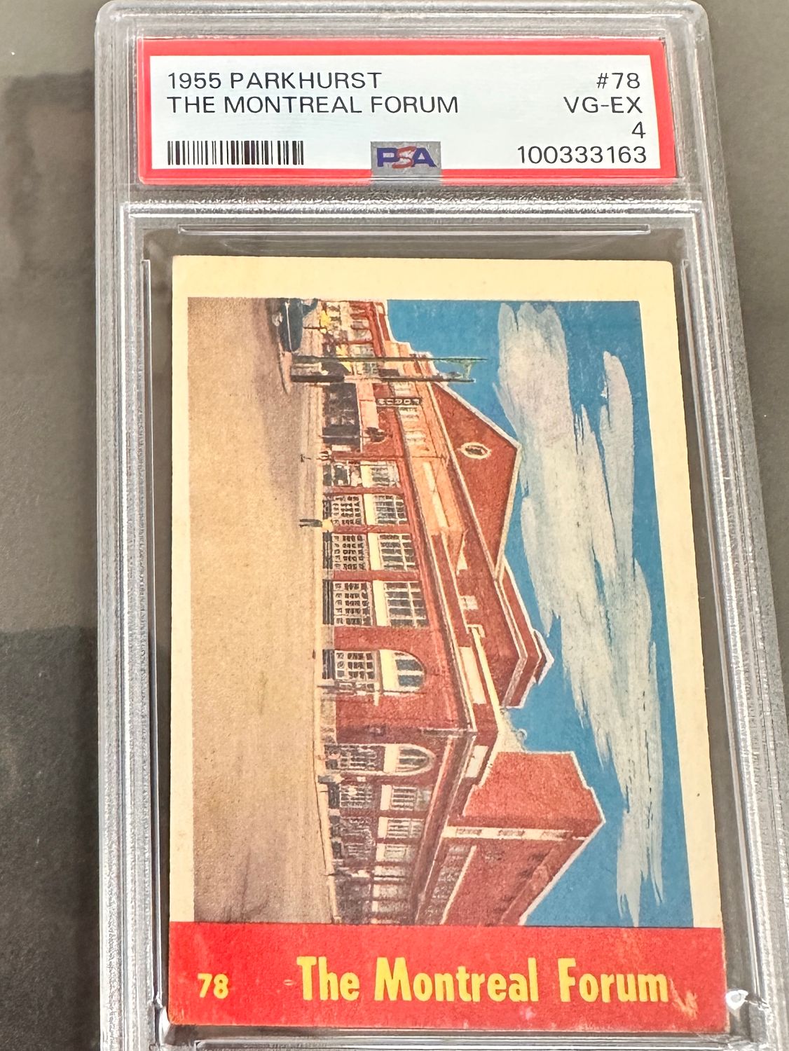 1955 Parkhurst #78 The Montreal Forum PSA 4