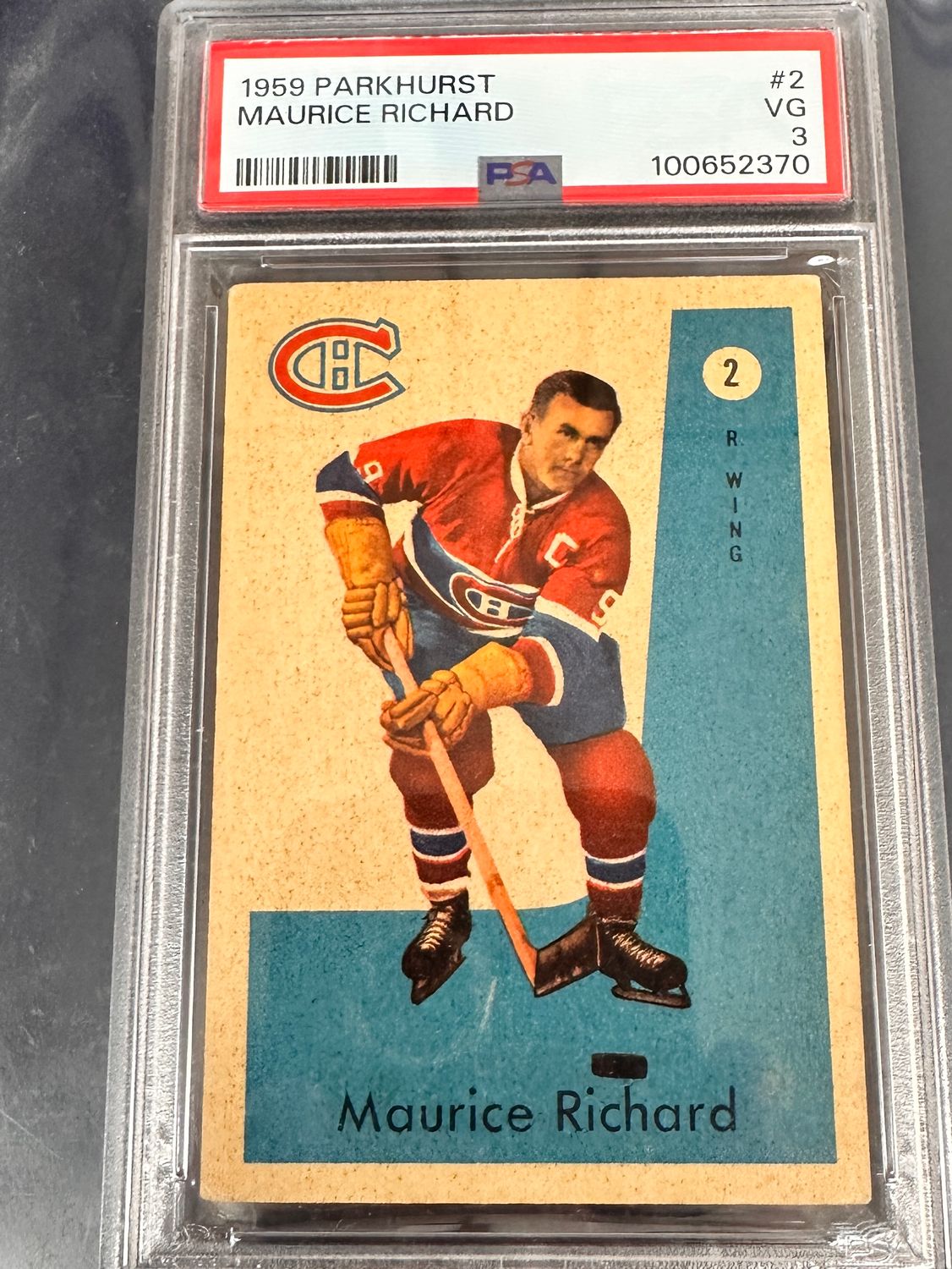 1959 Parkhurst #2 Maurice Richard PSA 3