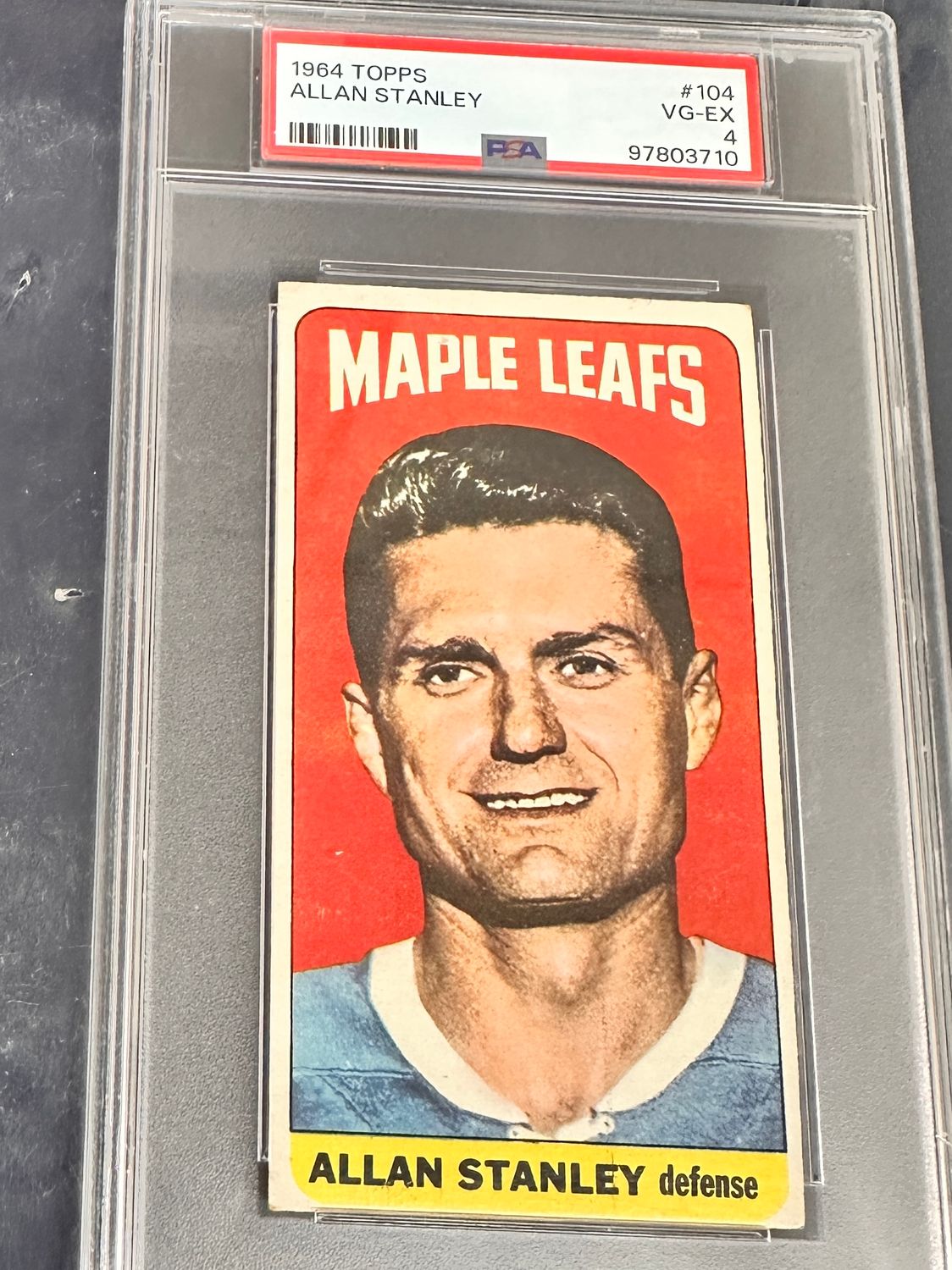 1964/65 Topps #104 Allan Stanley SP PSA 4