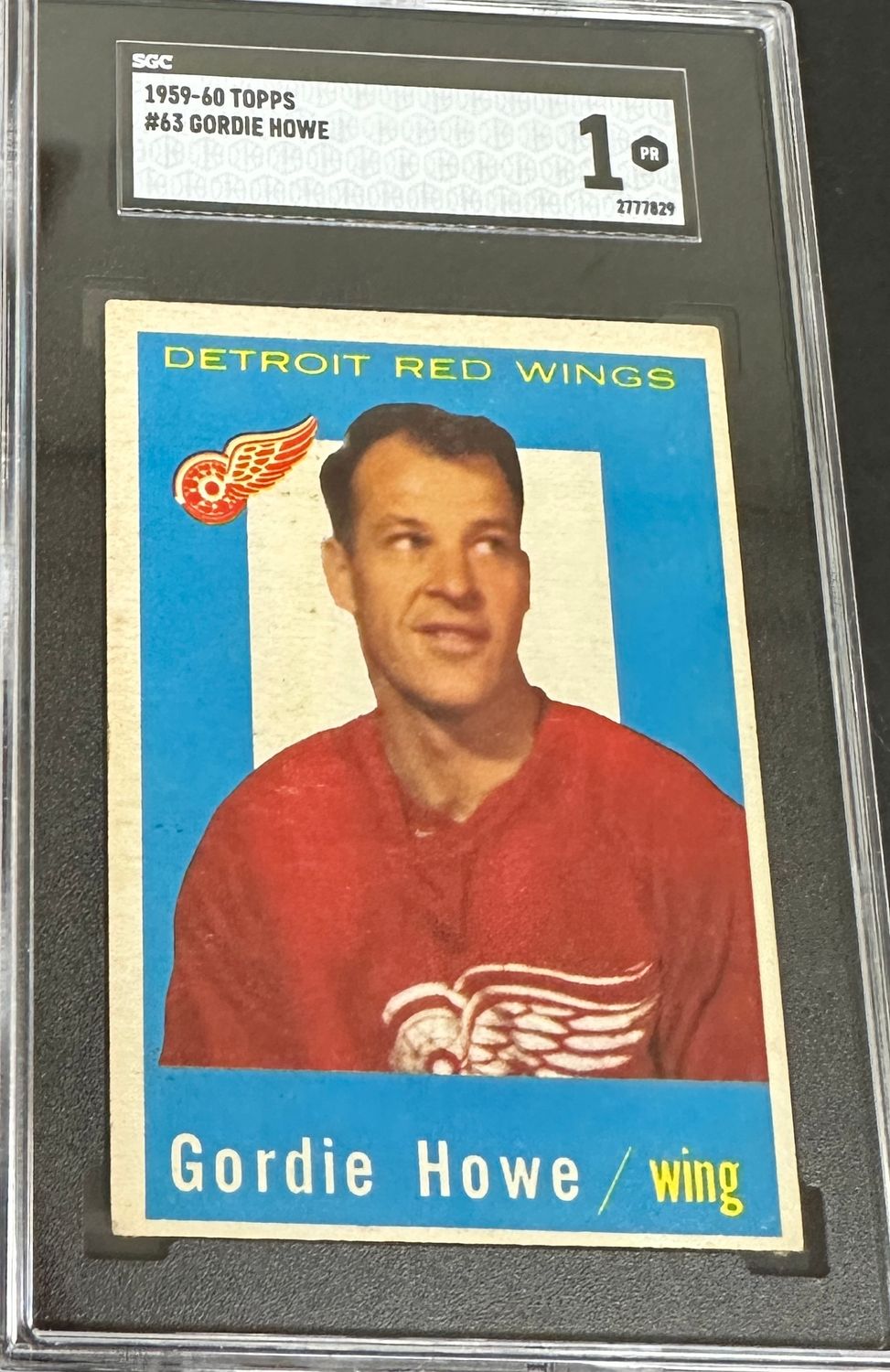 1959 Topps #63 Gordie Howe SGC 1 Nicer!