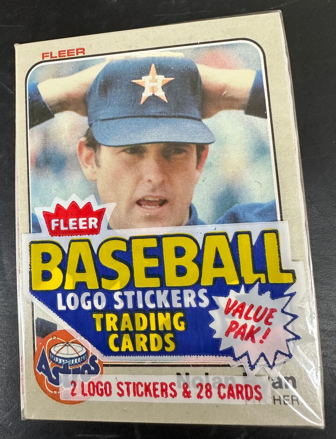 1983 Fleer Sealed Cello Pack w/ Nolan Ryan on Top