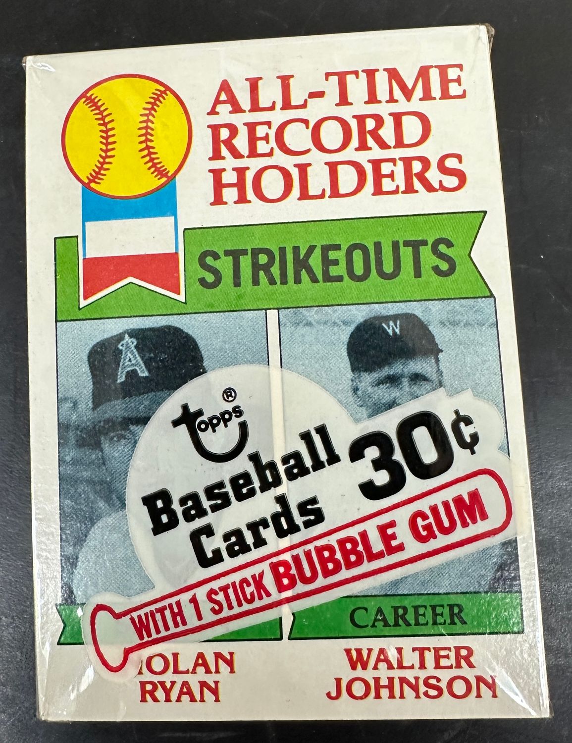 1979 Topps All Time Record Holders Sealed Cello Pack w/ Nolan Ryan on Top