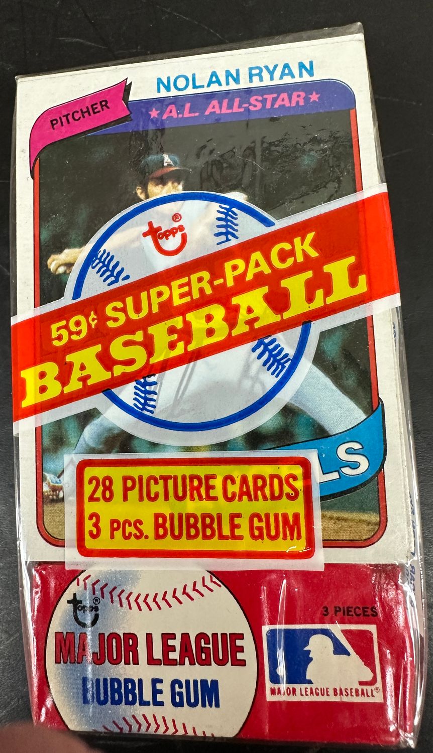 1980 Topps Sealed Super Cello Pack w/ Nolan Ryan on Top