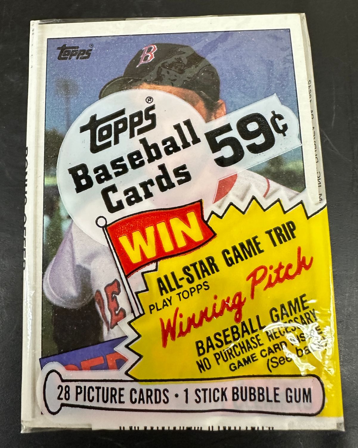 1985 Topps Sealed Cello Pack w/ Roger Clemens rookie on Top
